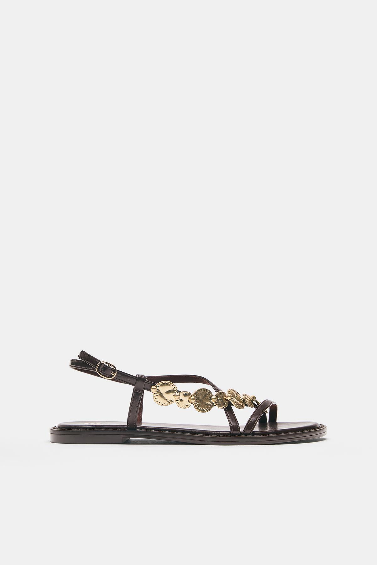 Beaded flat sandals