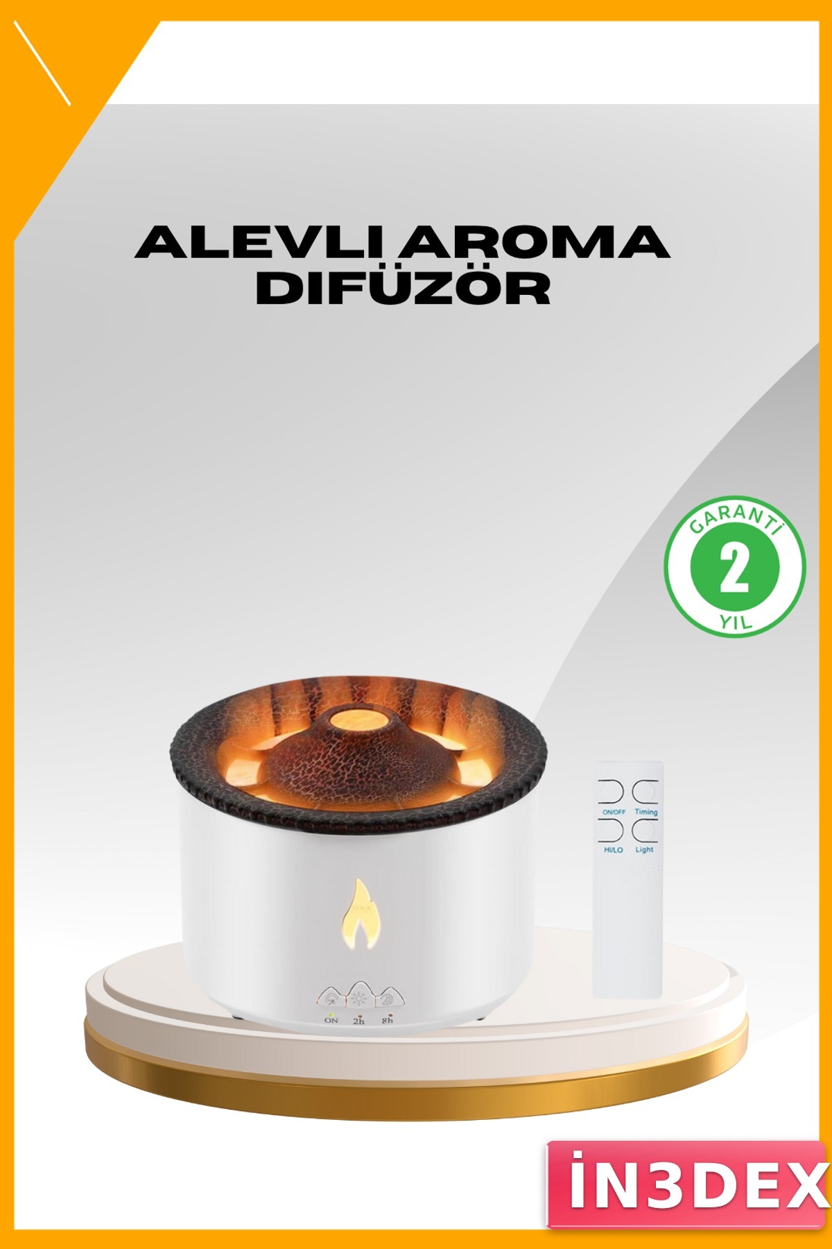 Alev Efektli Aromaterapi Difüzörü 360 ml Sessiz Zaman Ayarlı