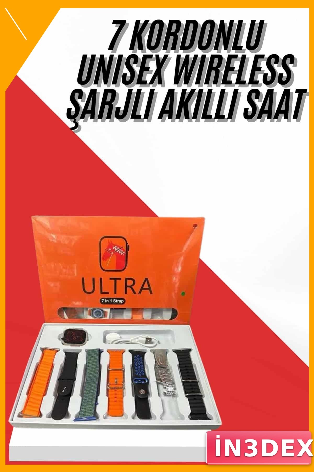 7 Kordonlu Akıllı Saat Nabız Ölçer Uyku Takibi Sağlık