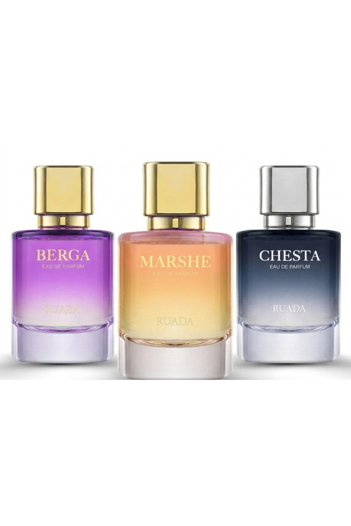 RUADA Marshe & Berga & Chesta 3'lü Parfüm Seti - 48 Saat Kalıcı EDP 3x50 ml — ruada-set-01