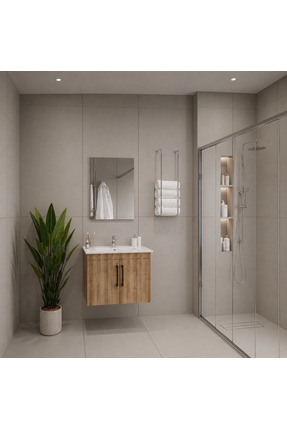 Creavit D20 Banyo Dolabı Seti Çekmeceli 80 Cm Everest