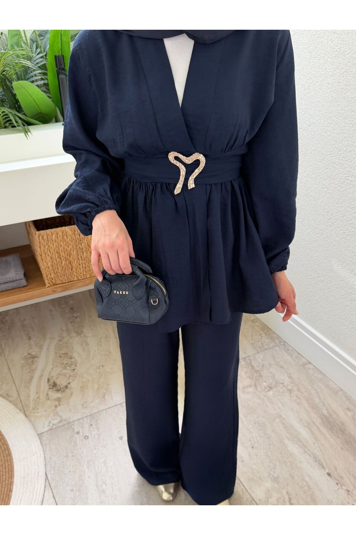 SS Design Liyana Kimono Takım Lacivert görsel 3