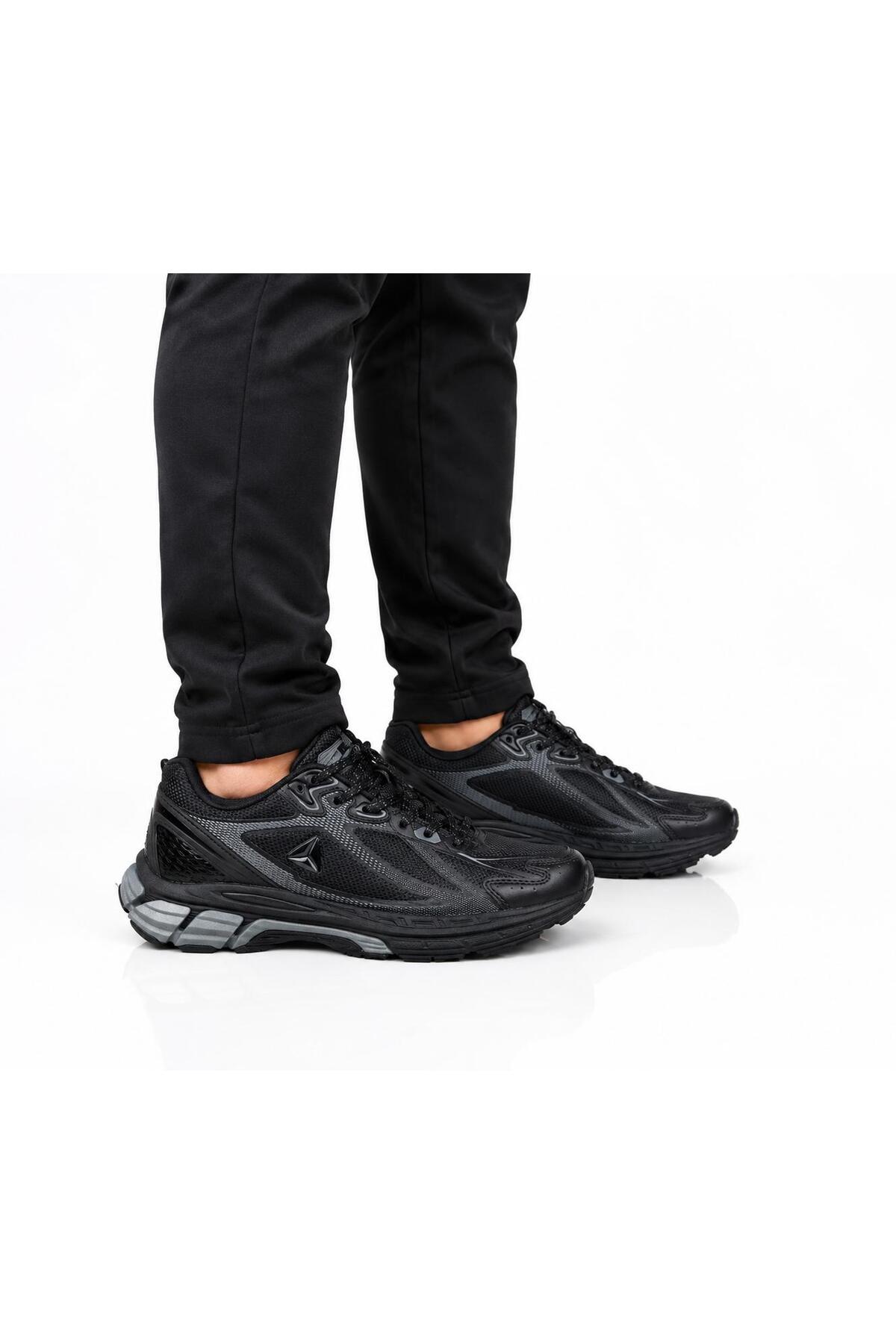 Erkek Siyah Günlük Spor Ayakkabı Hafif Kalın Taban Rahat Yürüyüş Koşu Sneaker 5001 — مشکی — تصویر 5 از 6