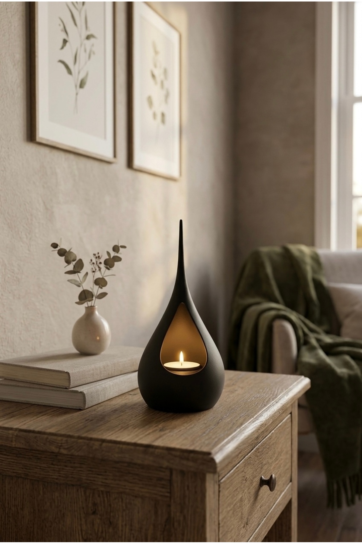 Modern desk lighting lamp with water drop design + one free LED candle