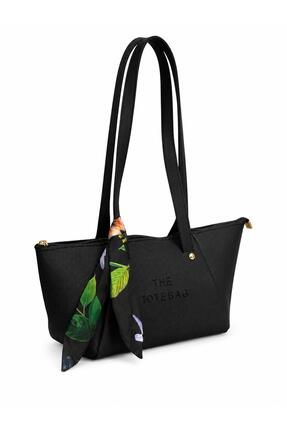 Güneş Kadın Mini Tote Bag Omuz Çantası Fular Detaylı Günlük Şık El ve Omuz Ça...