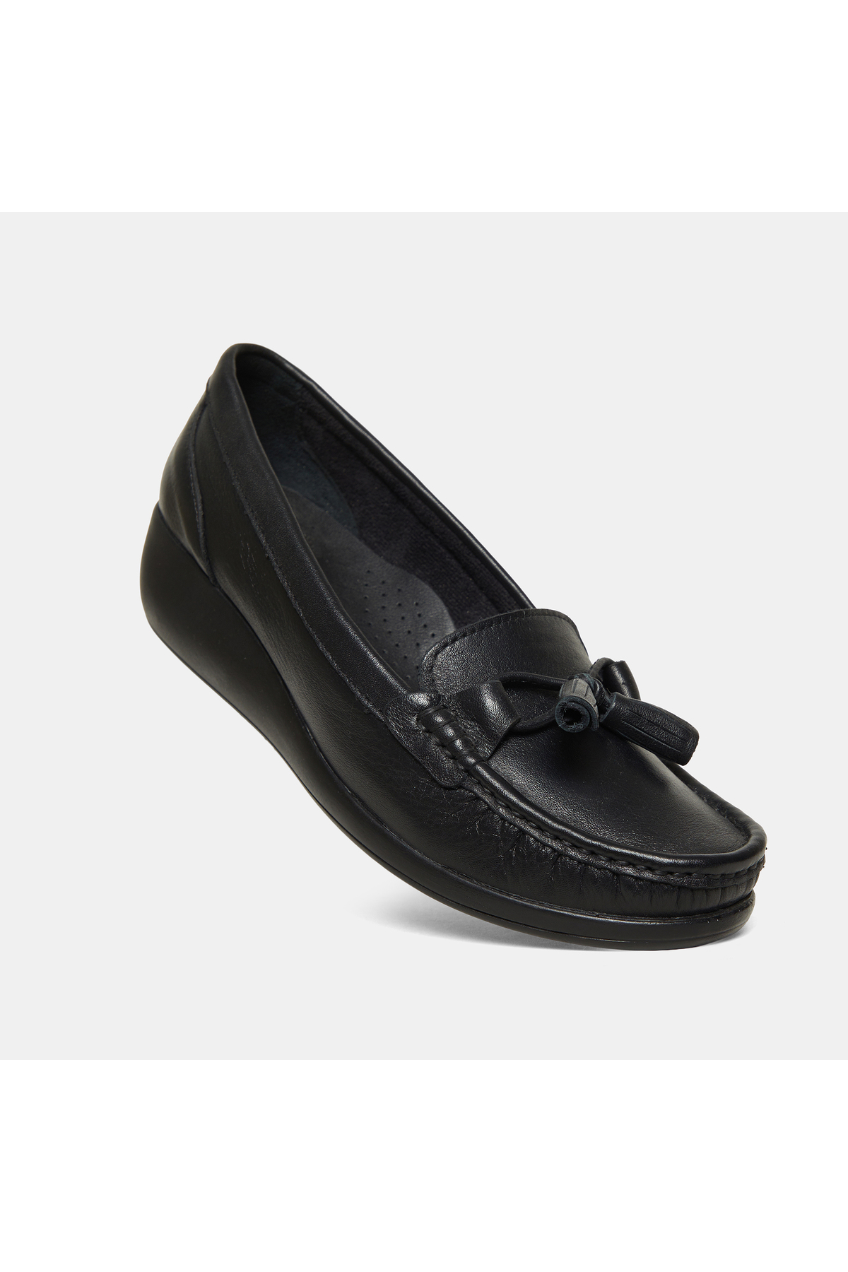 Comfy Kadın Ortopedik Dolgu Taban Ayakkabı - Hakiki Deri Püsküllü Loafer