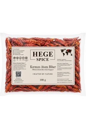 Hege Spice Atom Acı Biber Mezelik Kurutulmuş 100 gr