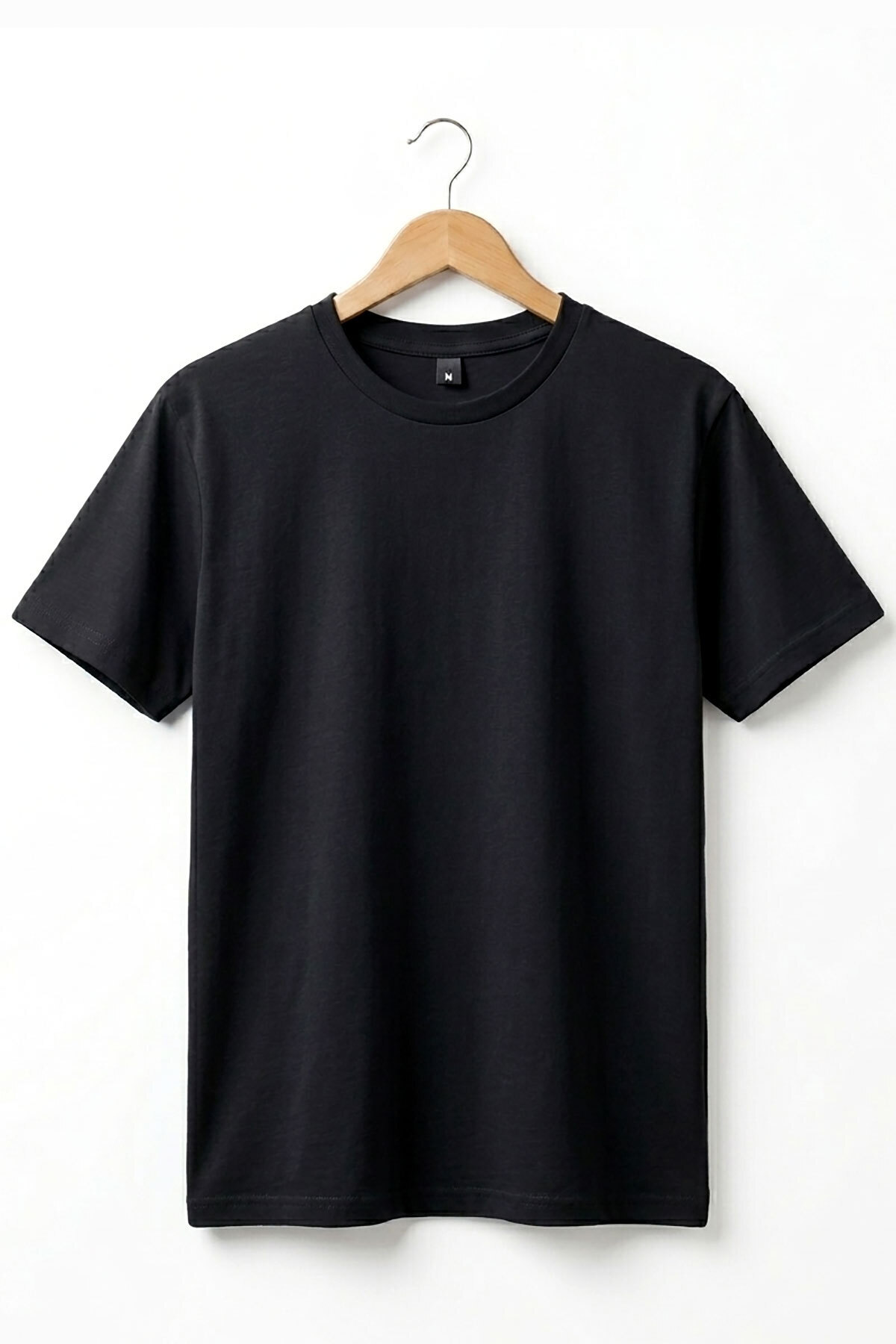 onsrawear Unprinted Plain Premium 100% Cotton Crew Neck Black Basic T-Shirt