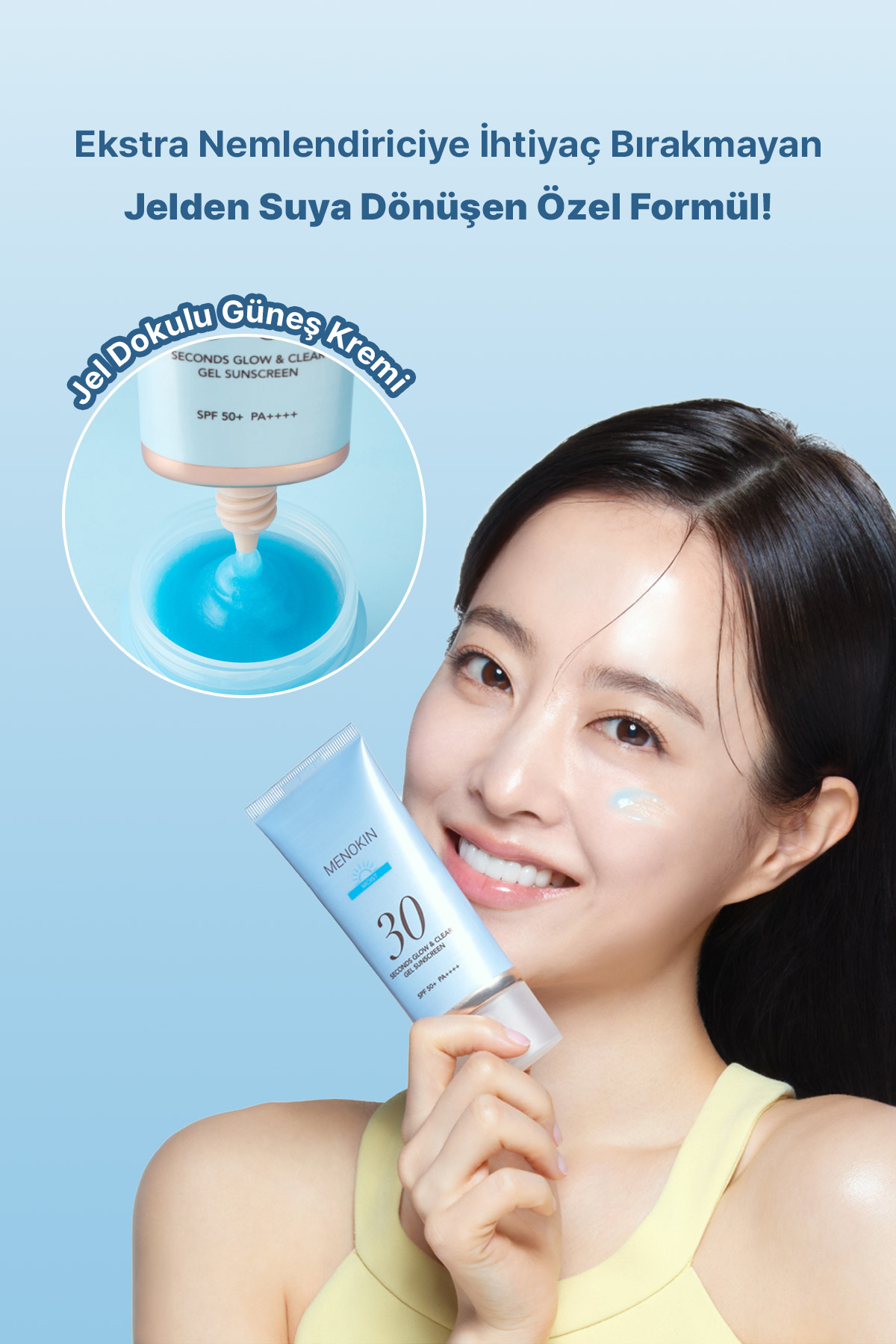 Nemlendirici Jelden Suya Dönüşen Güneş Kremi 30 Seconds Glow & Clear Gel Sunscreen (Moist) — 8809739130581 — تصویر 5 از 9