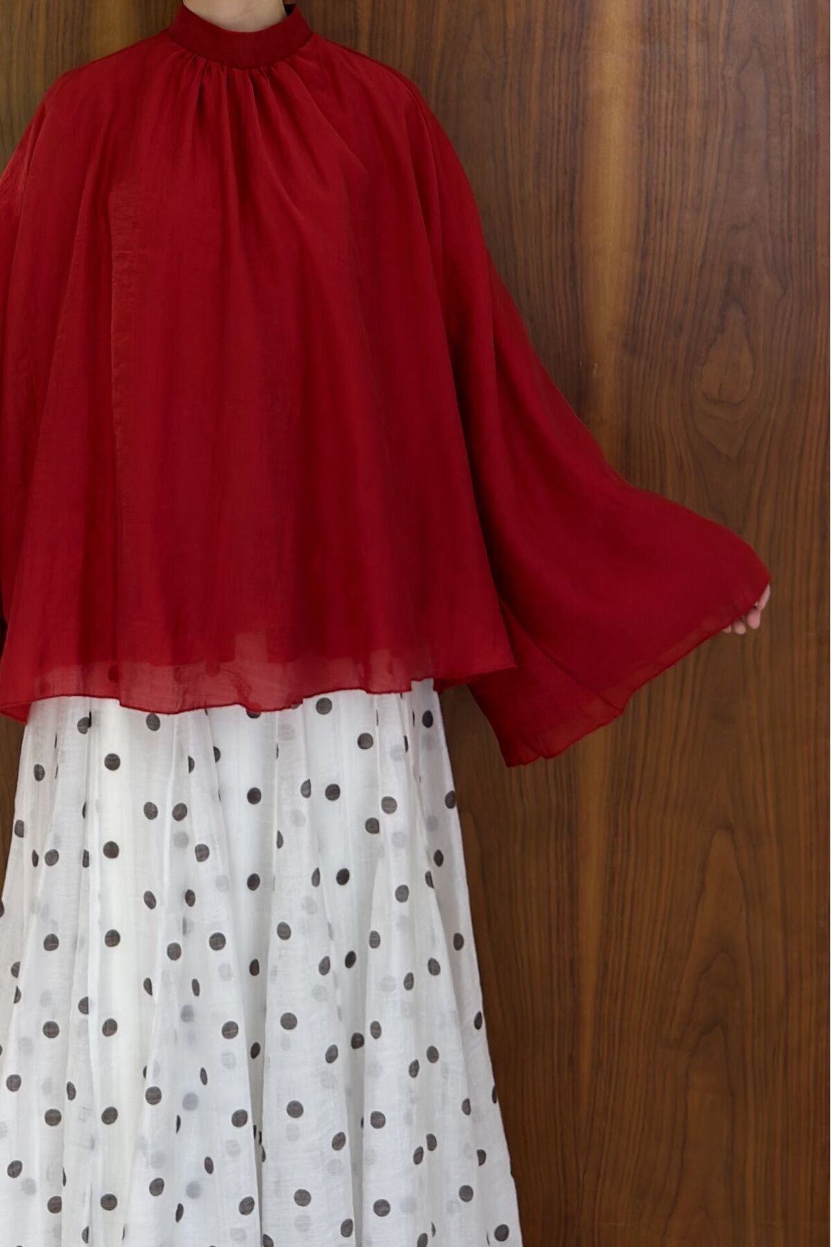 Faya Boutique  Kırmızı Şifon Velissa Bluz - Görsel 3