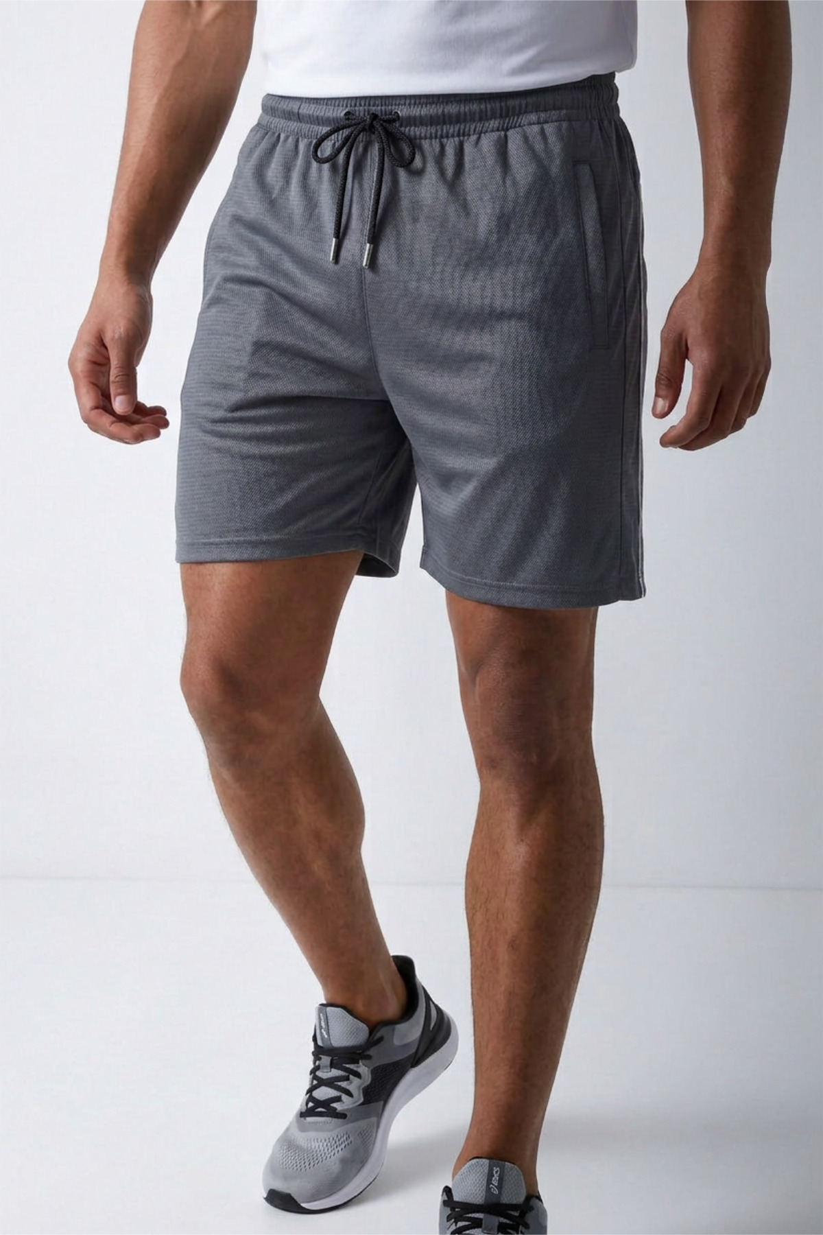 Men's Smoky Breathable Quick-Drying Zippered Pocket Detailed Backed Shorts Pattern Fabric