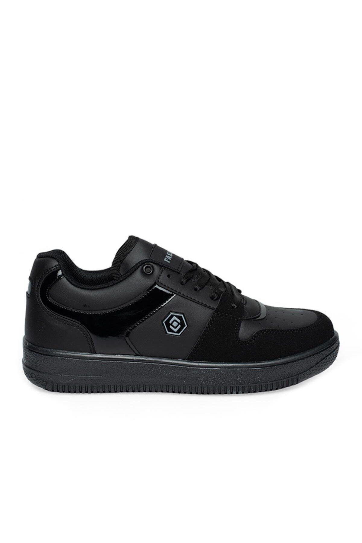 Rahat Bağcıklı Günlük Sneaker Kadın Spor Ayakkabı Siyah