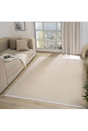 Pera Halı Bej Kabartmalı Soyut Modern Halı - MK0556BJL