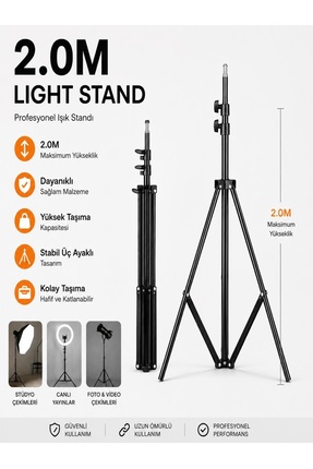 CAILON Profesyonel Işık Standı Döküm Ayaklı Video Tripod Projeksiyon Standı o...