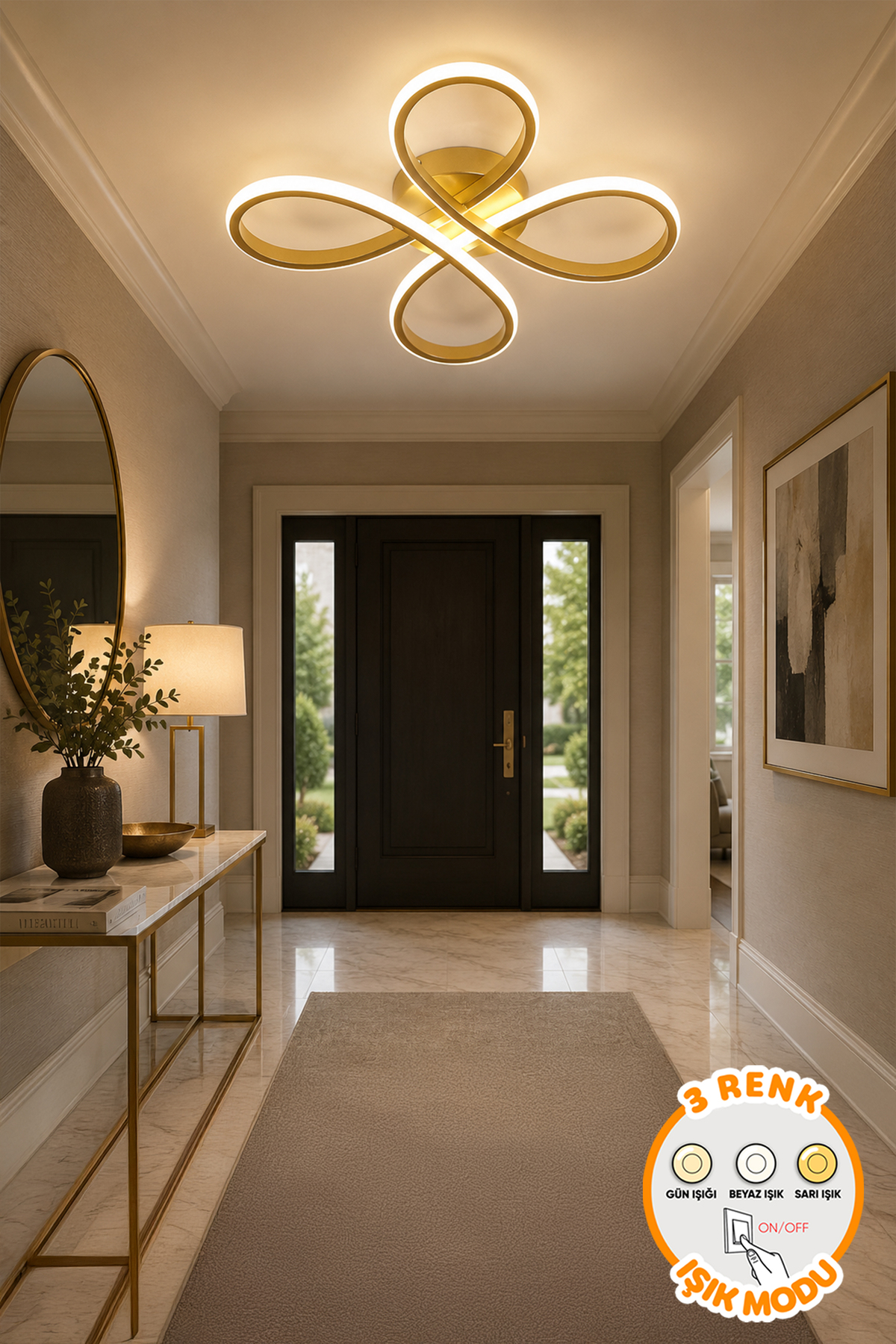 Capella Aydınlatma Mono Modern Plafonyer Eskitme Tavana Sıfır 3