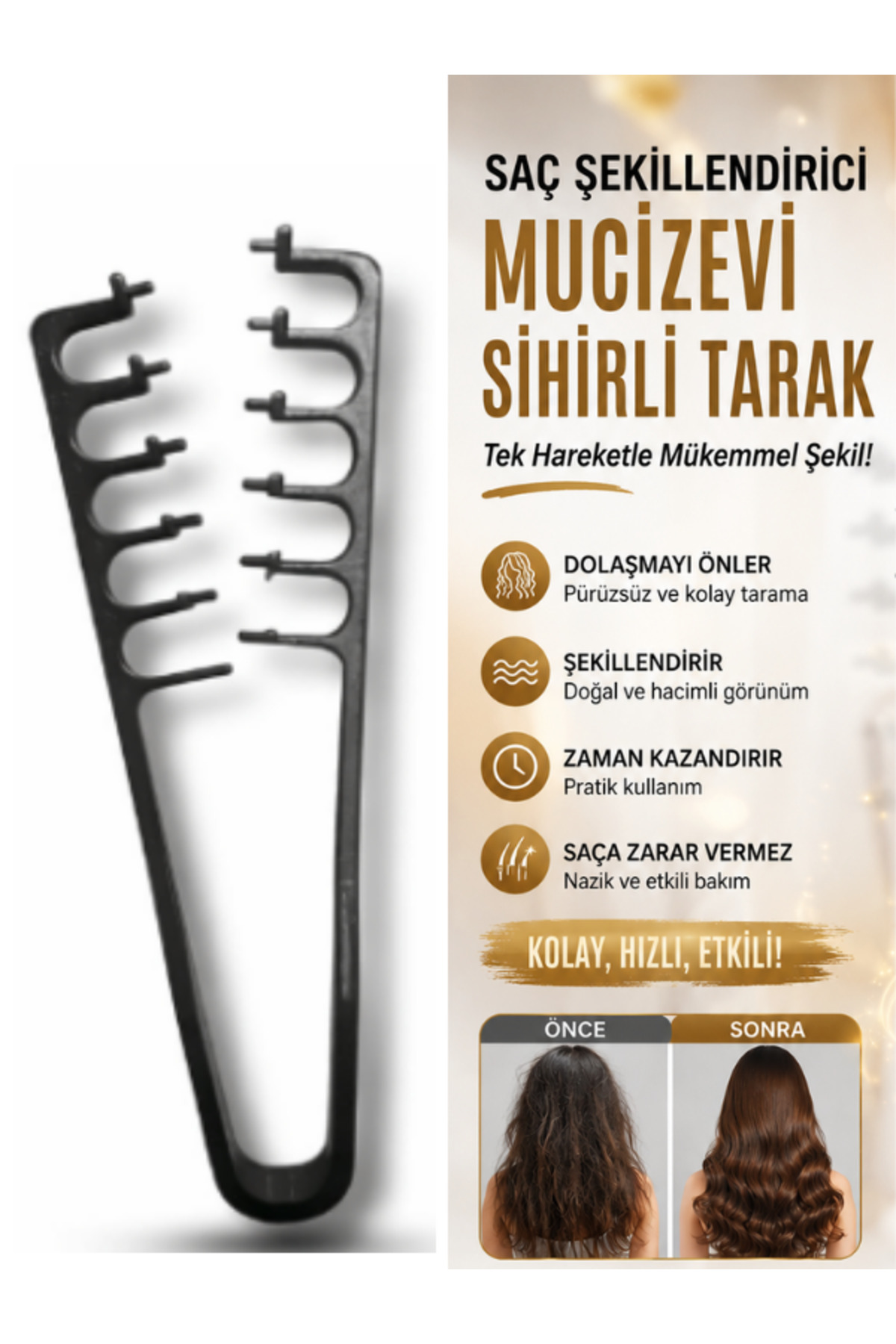 Mucizevi Tarak Wax Tarak Saç Şekillendirici Tarak Sihirli Tarak Hacim Veren Kıvırcık Saç Tarağı Saç Şekillendirme Seti Profesyonel Tarak Seti Saç Fırçası ve Tarak Kıvırcık Saç Tarağı Hacim Tarağı — مشکی Mucizz-002 — تصویر 3 از 8
