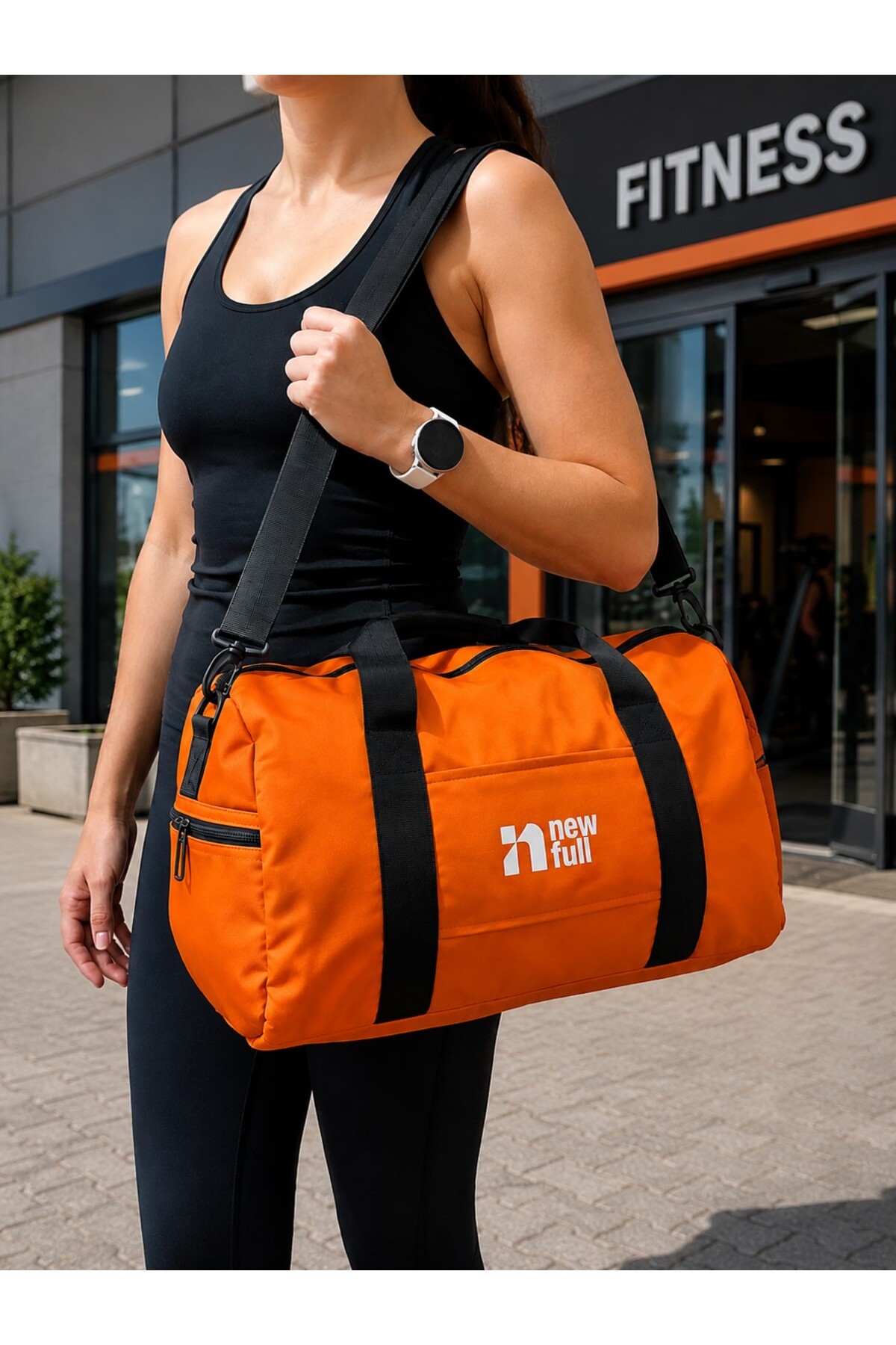 NEWFULL SPORT AYAKKABI BÖLMELİ ASTARLI SU GEÇİRMEZ SEYAHAT VE SPOR ÇANTASI-ORTA BOY görsel 3