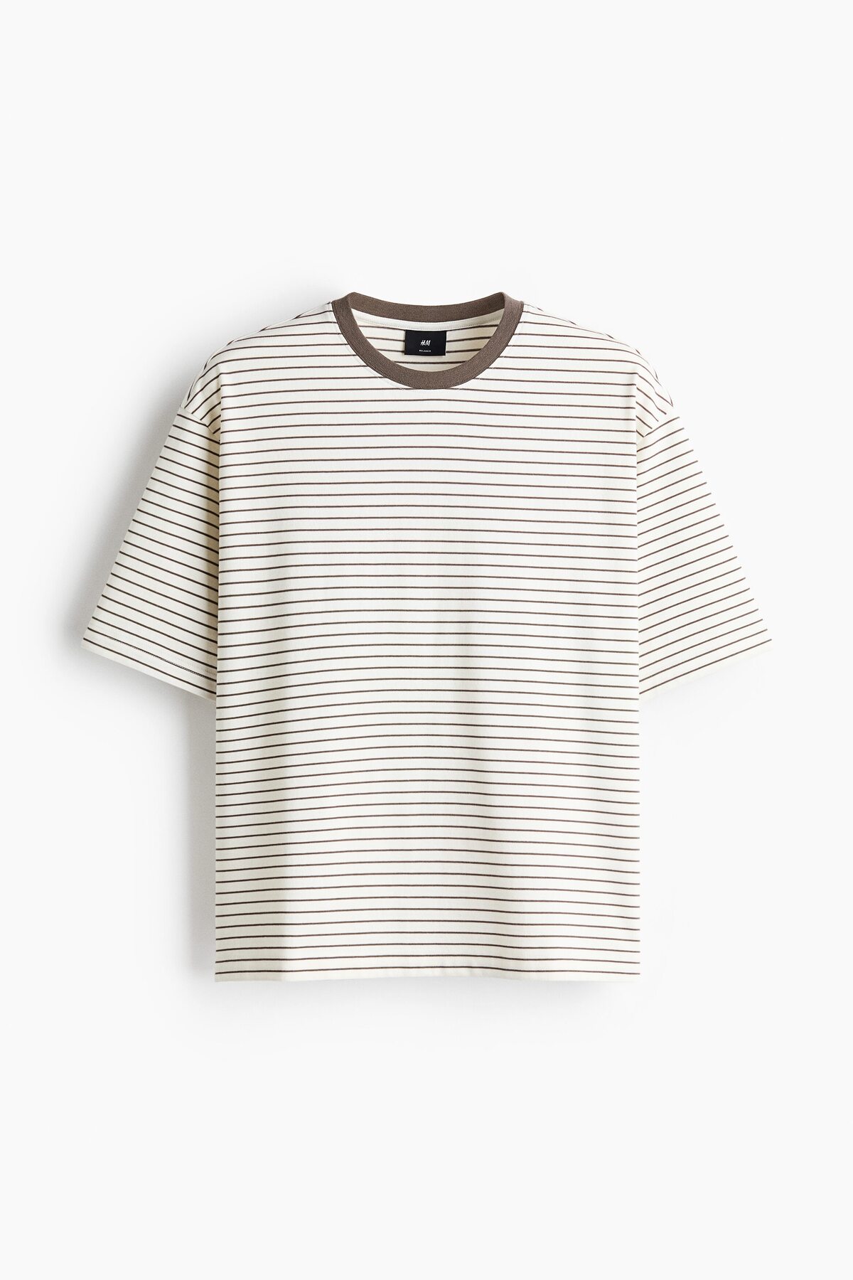 تی‌شرت طرح جعبه‌ای نخی با طرح ریلکس فیت اچ اند ام تی شرت H&M