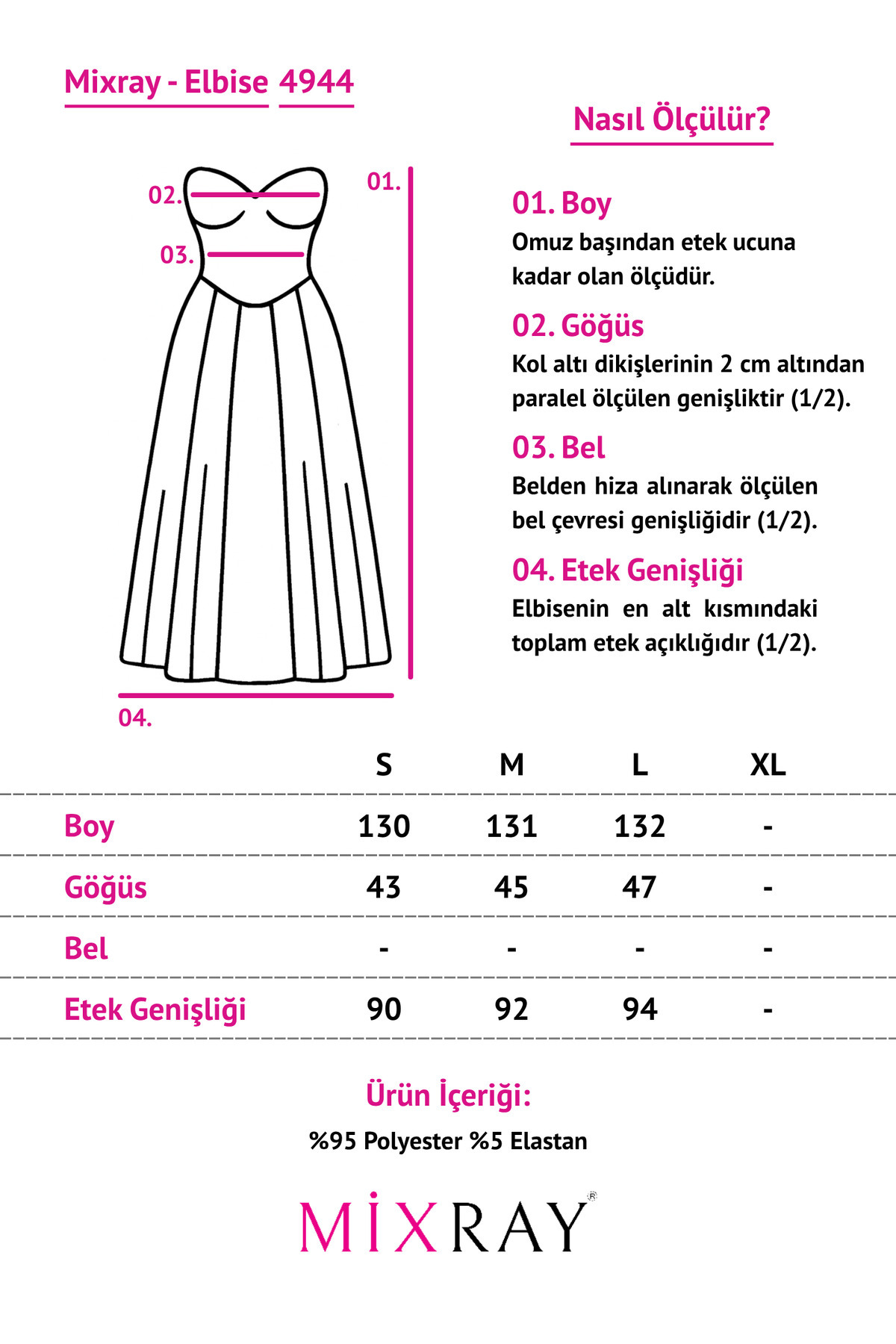 Mixray  4944 Kadın Çizgili V Yaka Detaylı Uzun Elbise Çok Renkli - Görsel 5