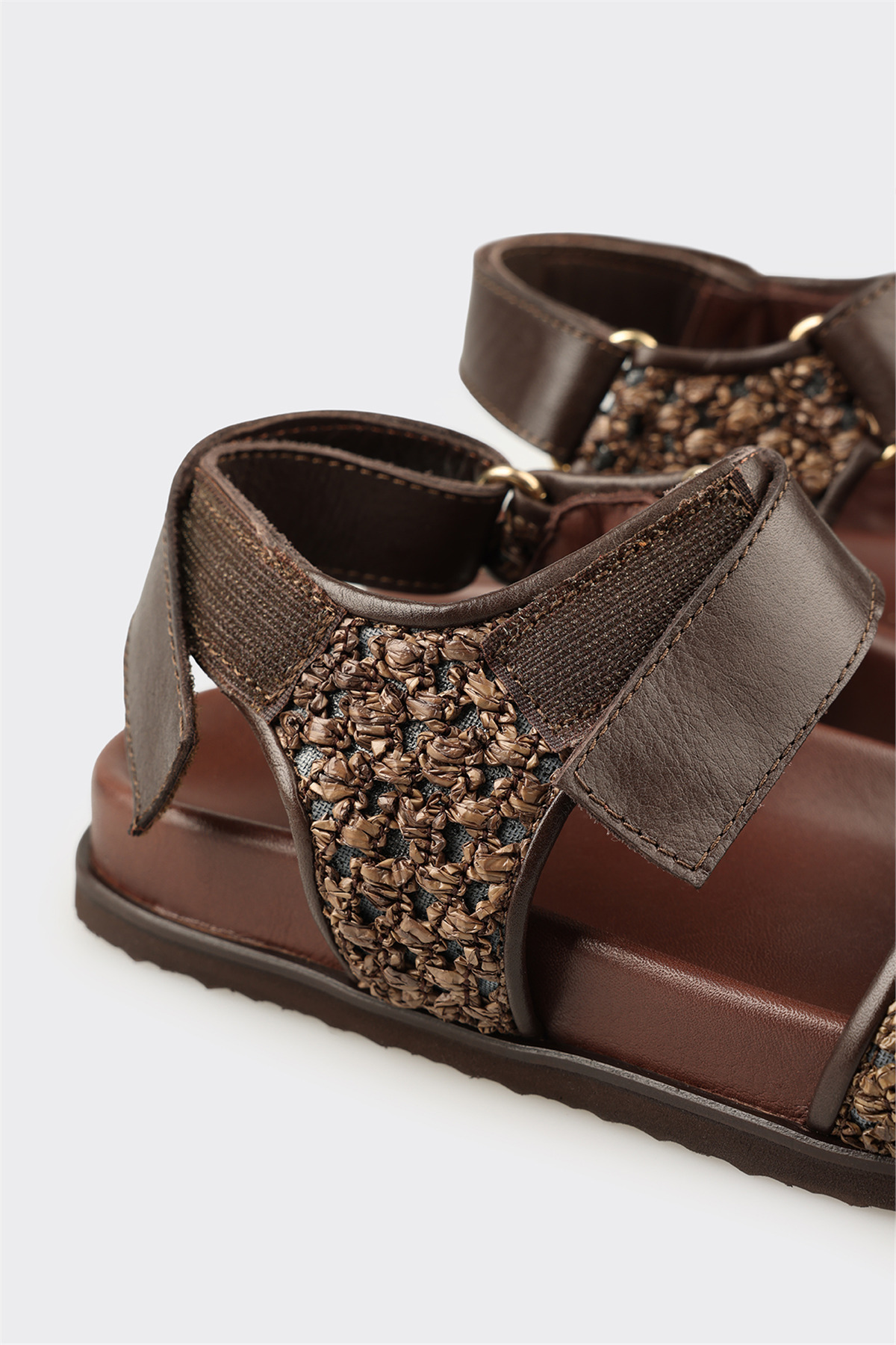 Elle Shoes Kahve Deri Kadın Sandalet görsel 5
