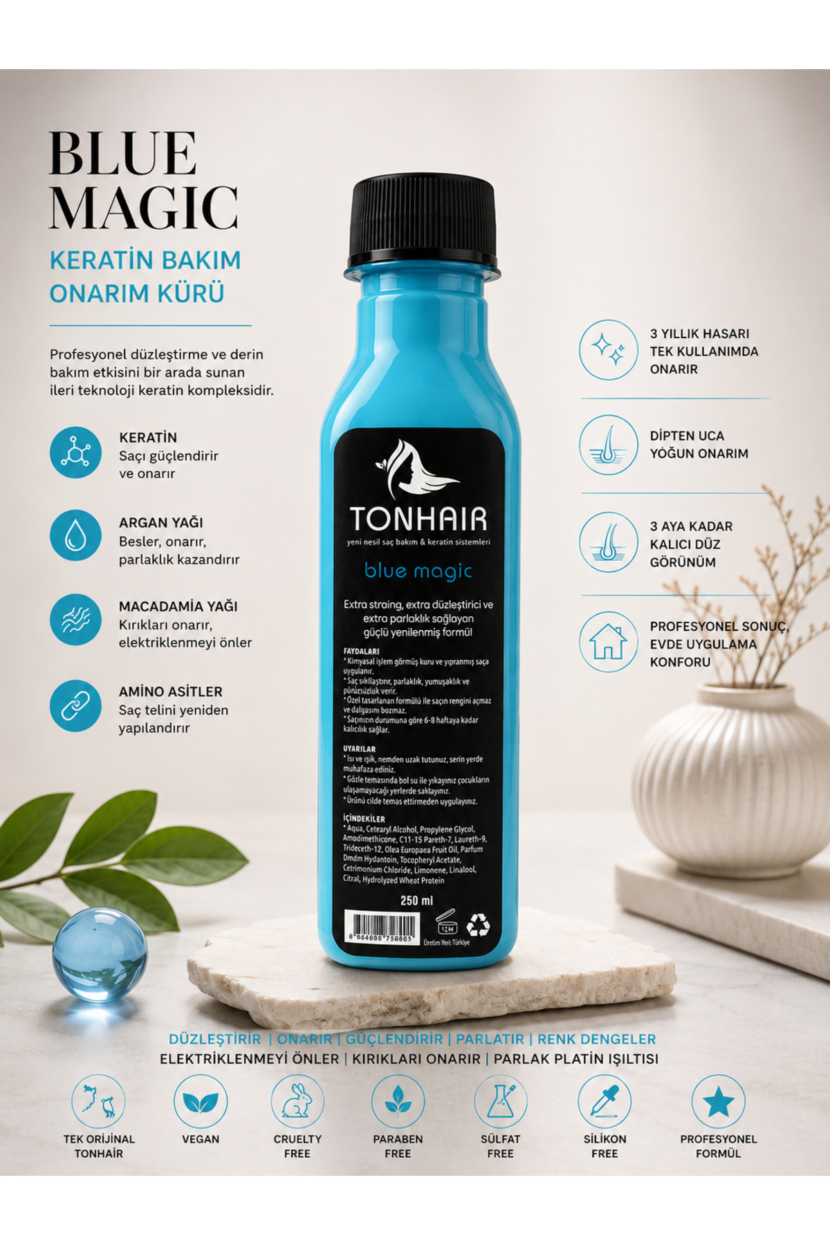 tonhair yeni nesil saç bakım & keratin sistemleri Blue Magic Keratin Kompleks Bakım — TON1