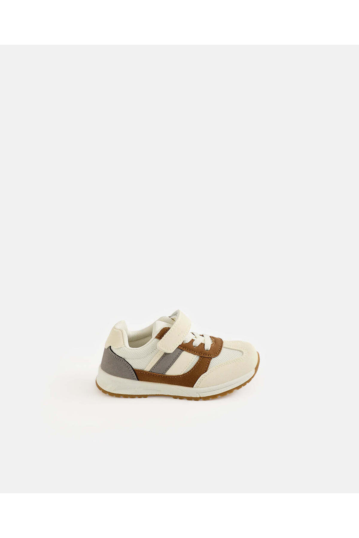 REDTAG Toddler Boys Beige Colour Block Low Top Sneakers