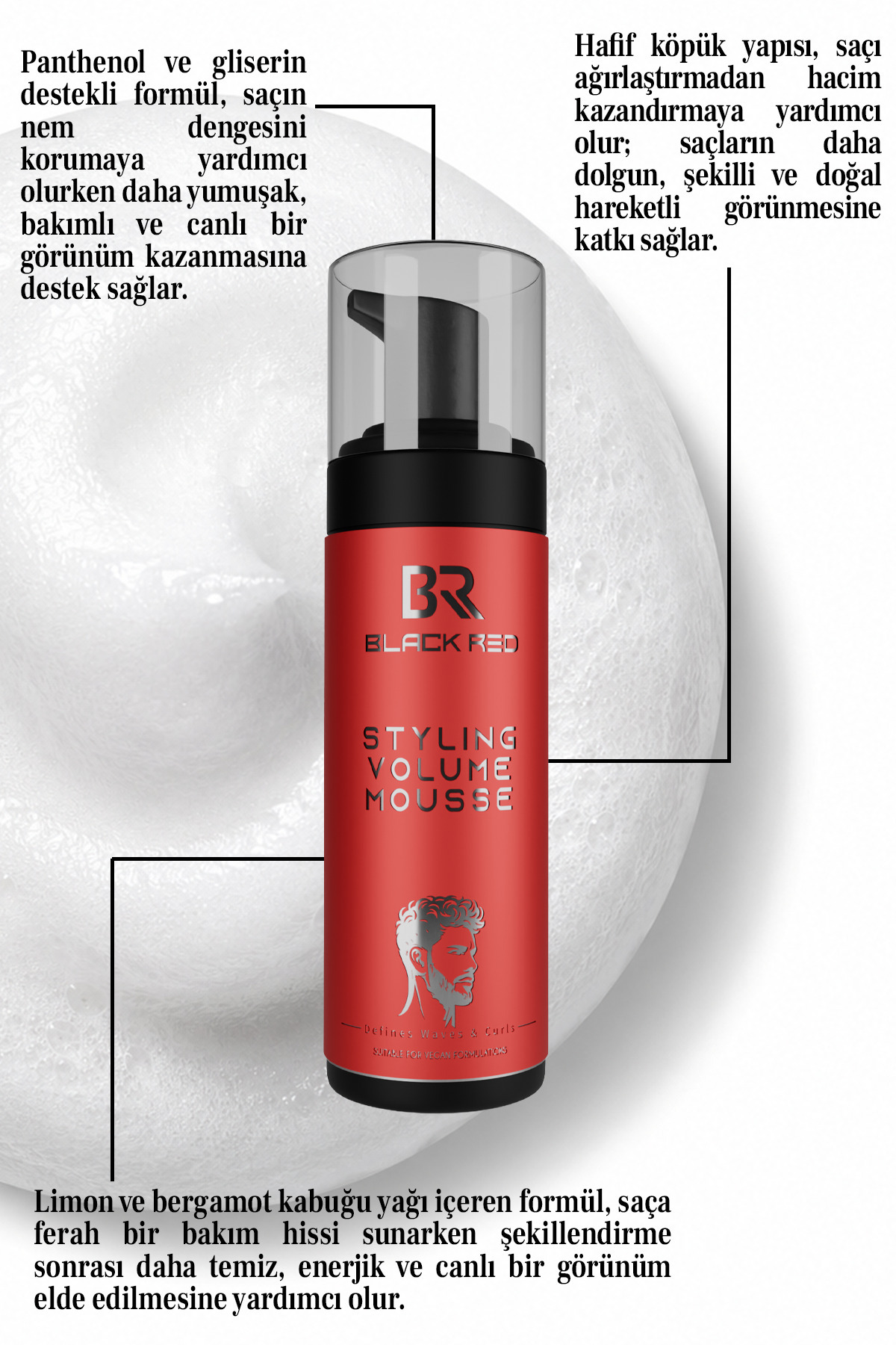 Styling Volume Mousse 150 ml Hacim Veren Bukle Belirginleştirici Saç Şekillendirici Köpük — BR152.01.0842 — تصویر 2 از 4