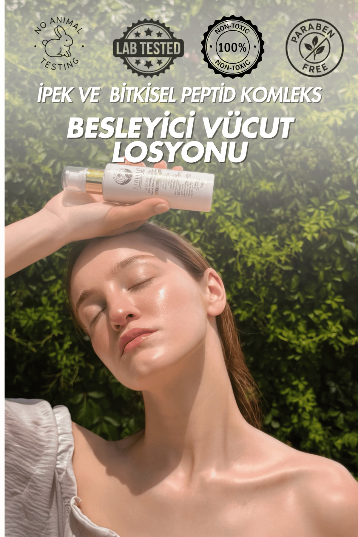Silk Botanica Güneş Sonrası Multi-Peptide(ipek Peptid ve Bitkisel Peptid) Hyaluronik Asitli Yaşlanma Karşıtı, Cilt Bariyerini Destekleyen ve Sıkılaştırıcı Bakım Vücut Losyonu 150 ml — LOSYON — تصویر 3 از 5
