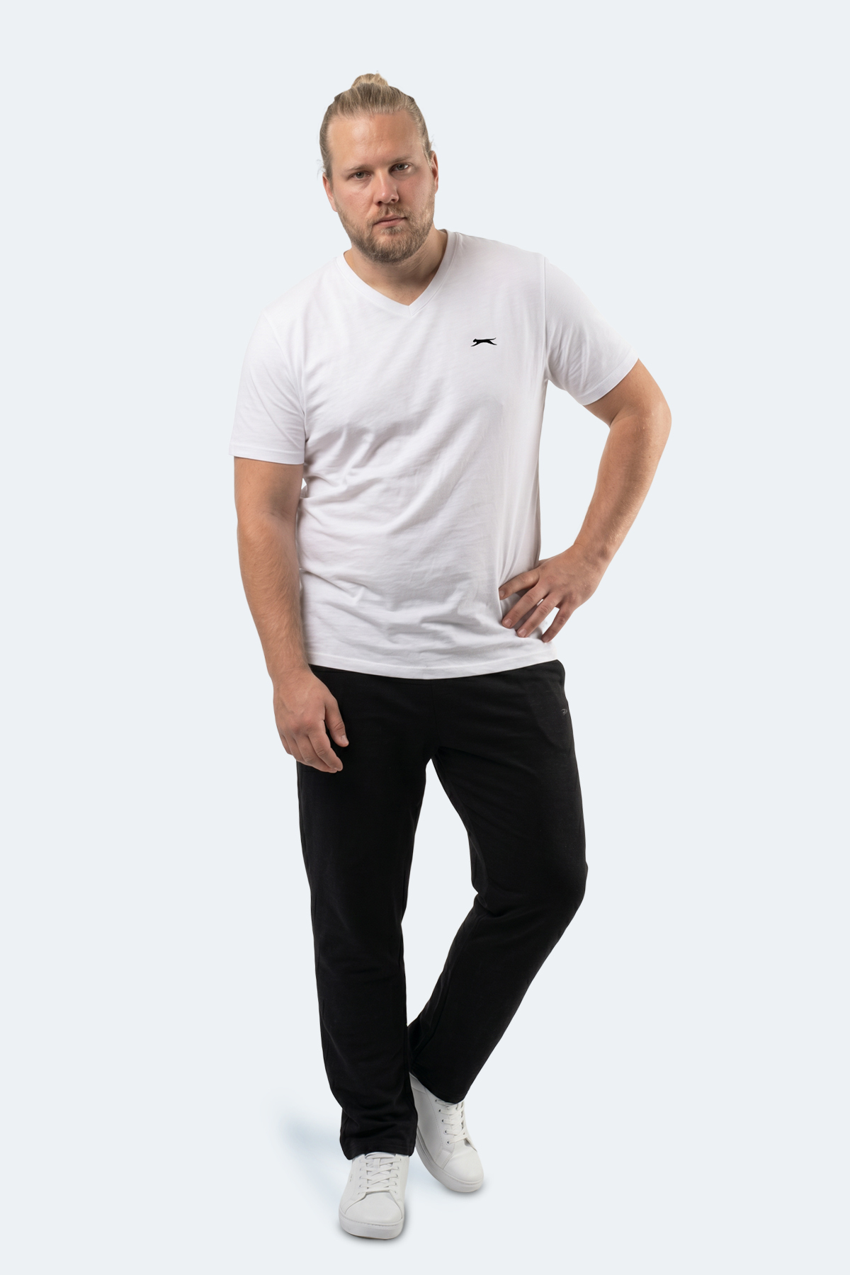 تی‌شرت سفید مردانه سایز بزرگ RIVALDO JMB اسلازنگر تی شرت بزرگ سایز Slazenger