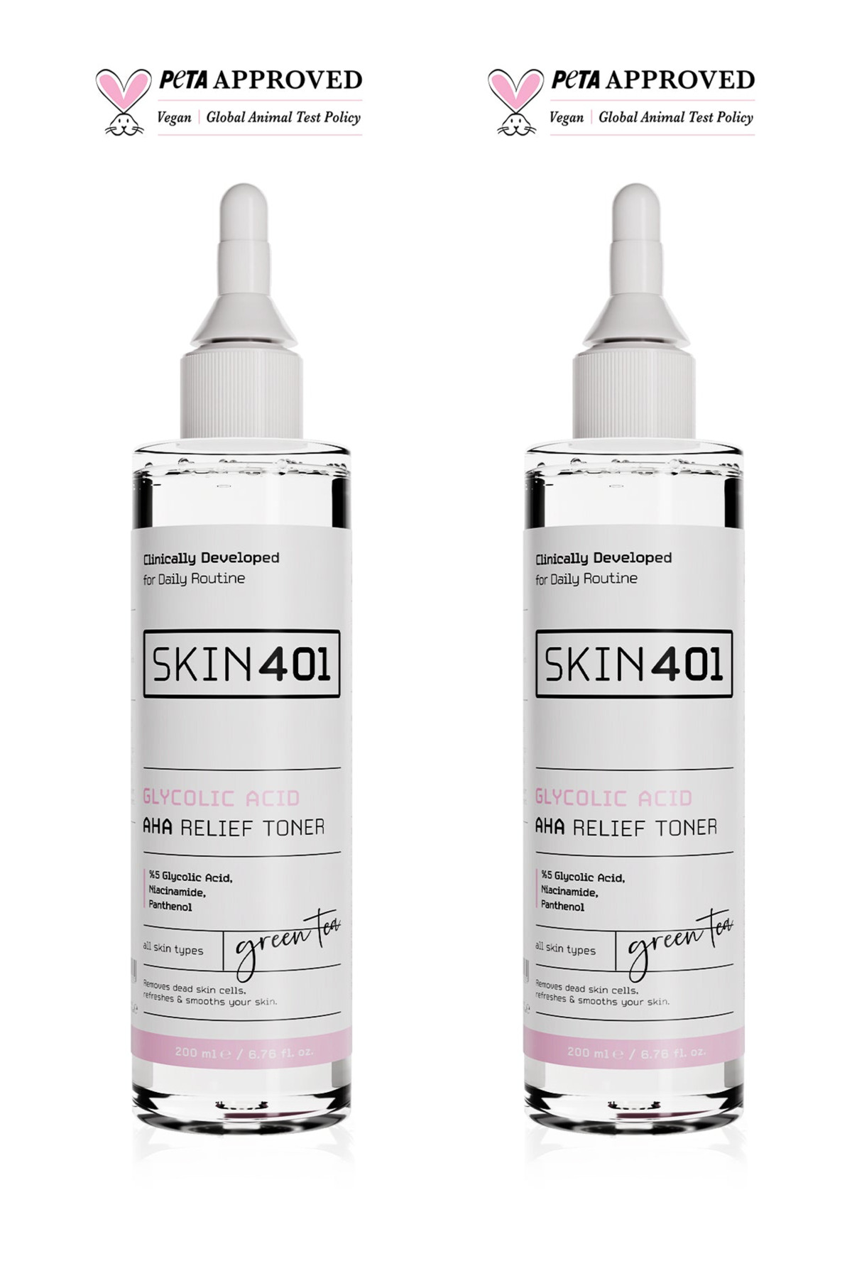 Skin401 %5 Glikolik Asit AHA Aydınlatıcı Etkili Ve Leke Karşıtı Tonik 2'li Set — Skin401-207