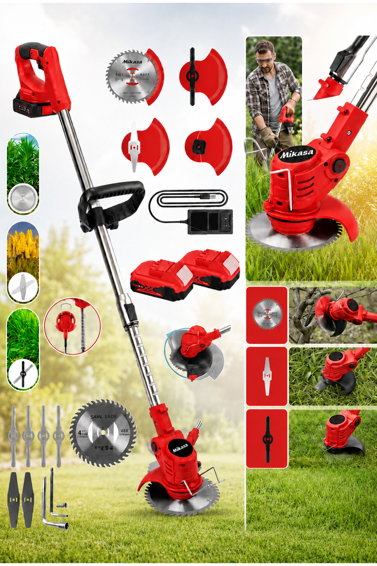 Mikasa Tools Japon 21 V 5 Ah Teleskopik Uzatmalı Kömürsüz Turbo