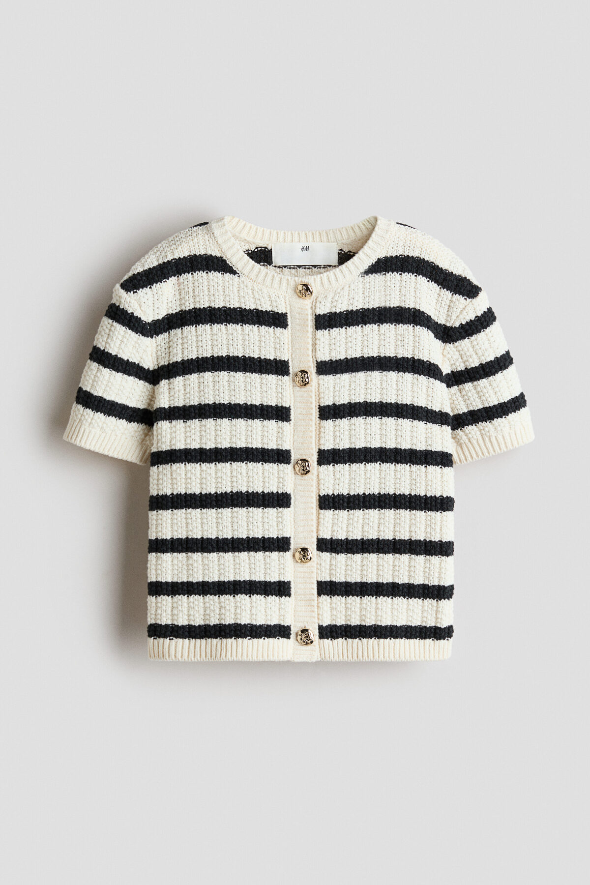 ژاکت کش باف پشمی آستین کوتاه اچ اند ام ژاکت کشی H&M