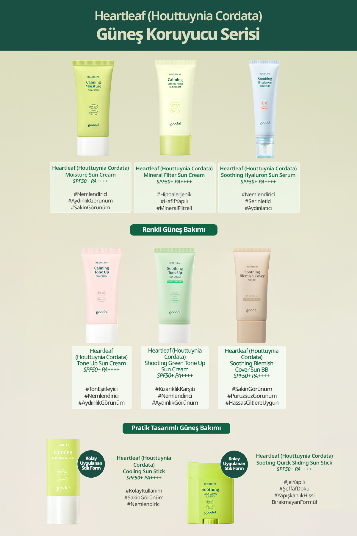 Ton Eşitleyici Güneş Kremi Houttuynia Cordata Calming Moisture Tone Up Sun Cream SPF50+ 25ml — 9939 — تصویر 8 از 9