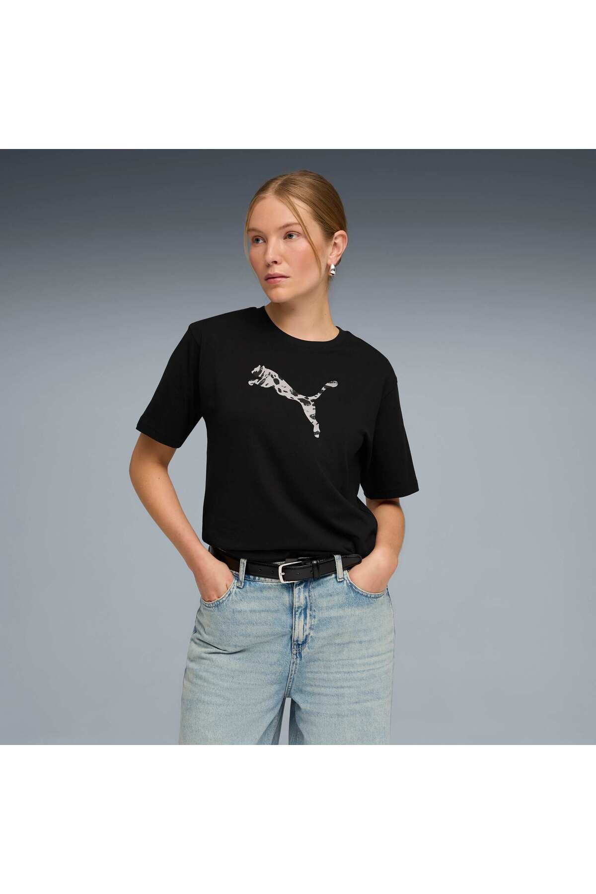 Puma ESSENTIALS GRAPHIC Kadın Geniş Kesim Tişört görsel 5