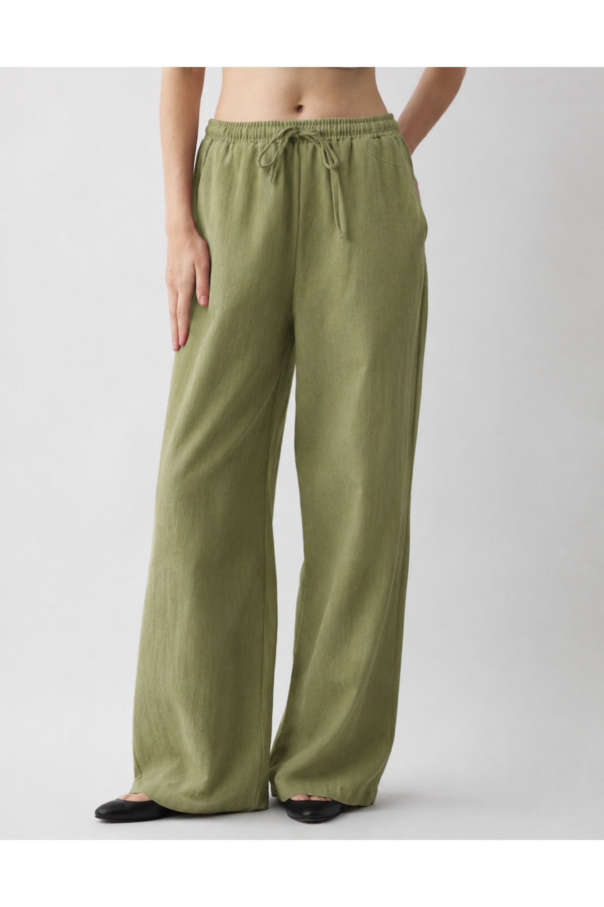 My Blog Khaki Cotton Linen Trousers - 2813