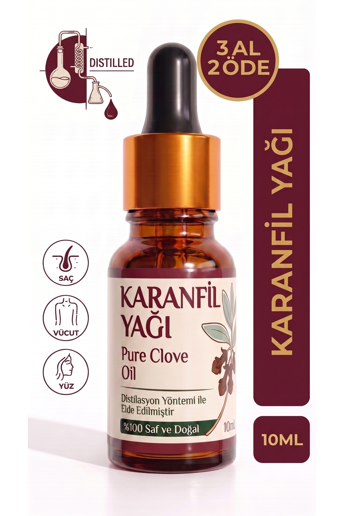 aktarloji روغن ضروری میخک ۱۰ میلیلیتر / ۱۰۰٪ خالص و طبیعی / روغن میخک — A1-Karanfil-yag-10
