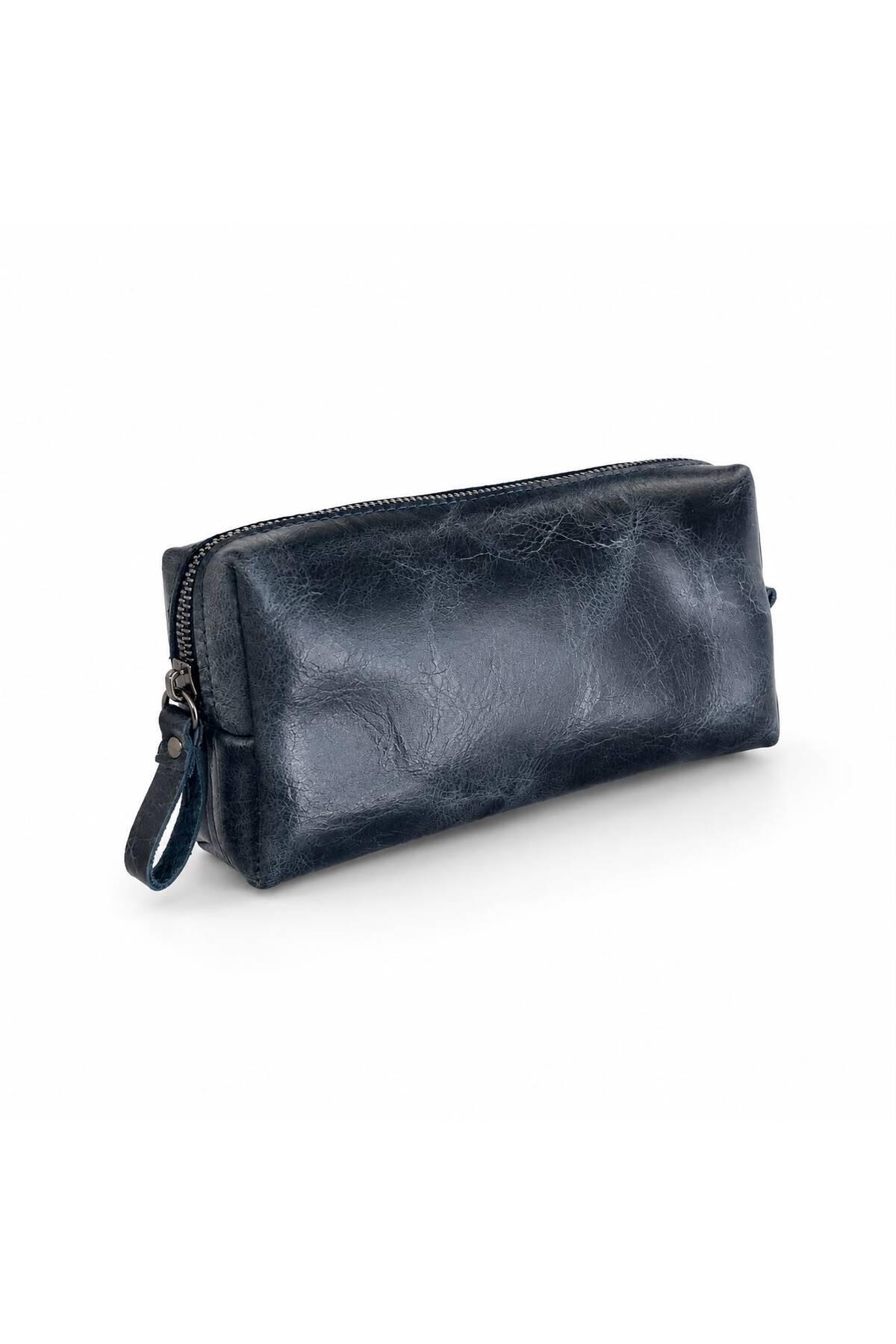 ÖzkanAccessory Capella Hakiki Deri Lacivert Unisex El Çantası görsel 7