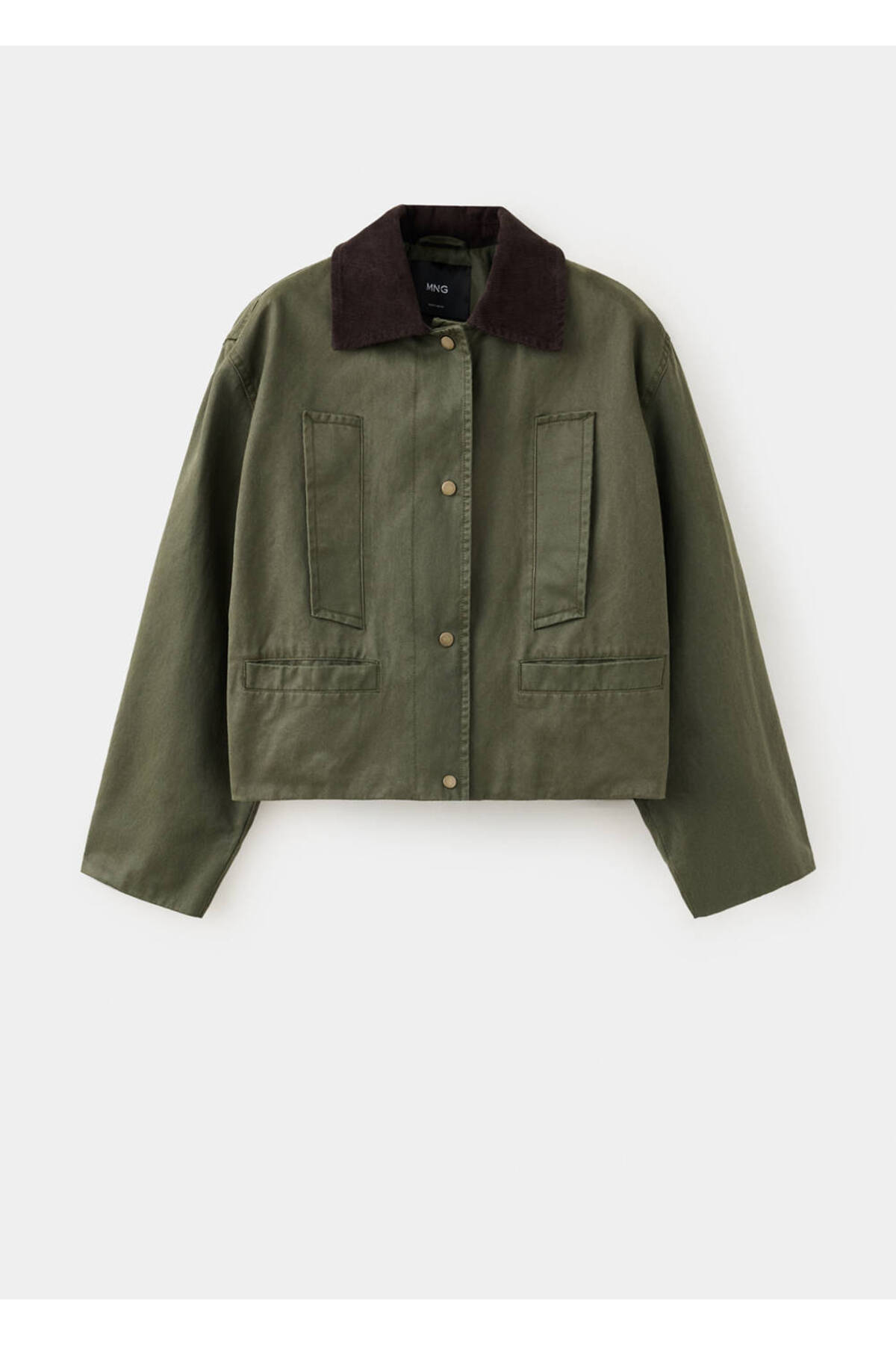 MANGO Woman Corduroy collar jacket görsel 3