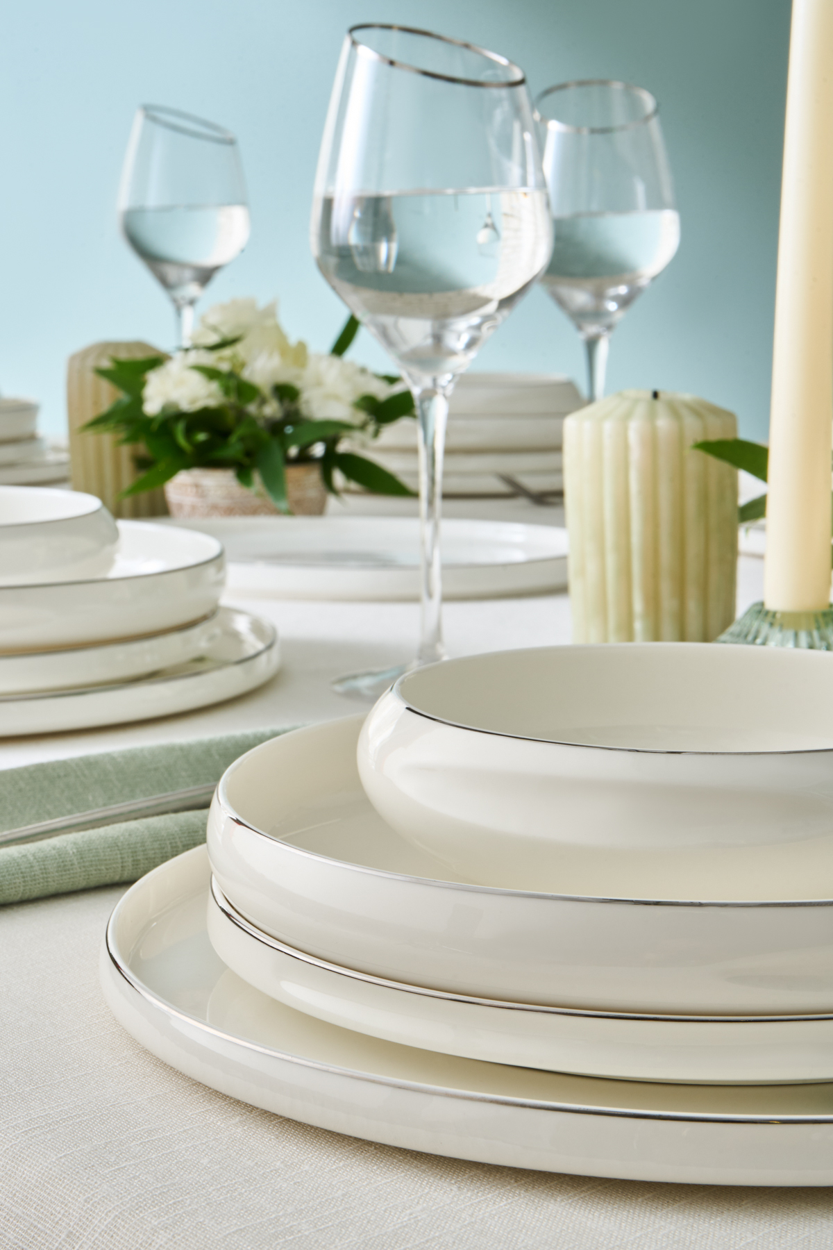 Red Carpet Collection Stream Bone Sunset 53 Parça 12 Kişilik Yemek Takımı Gümüş
