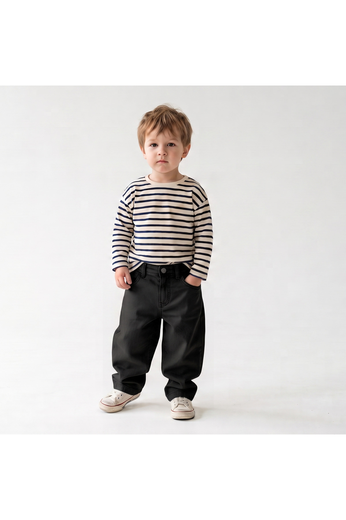 rois Children's Wide-Let Baggy Black Pants