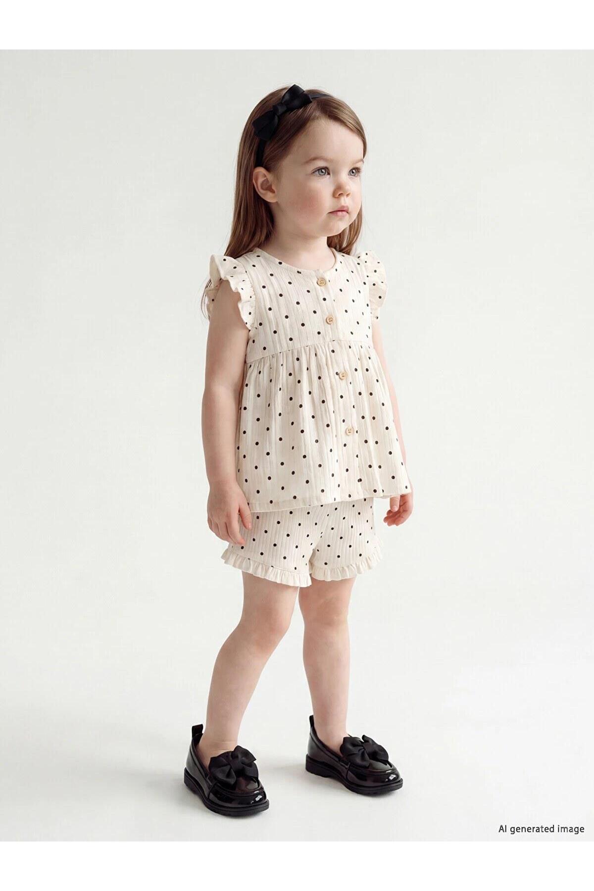 LC Waikiki Polka Dot Baby Girl Shorts Set (S6)