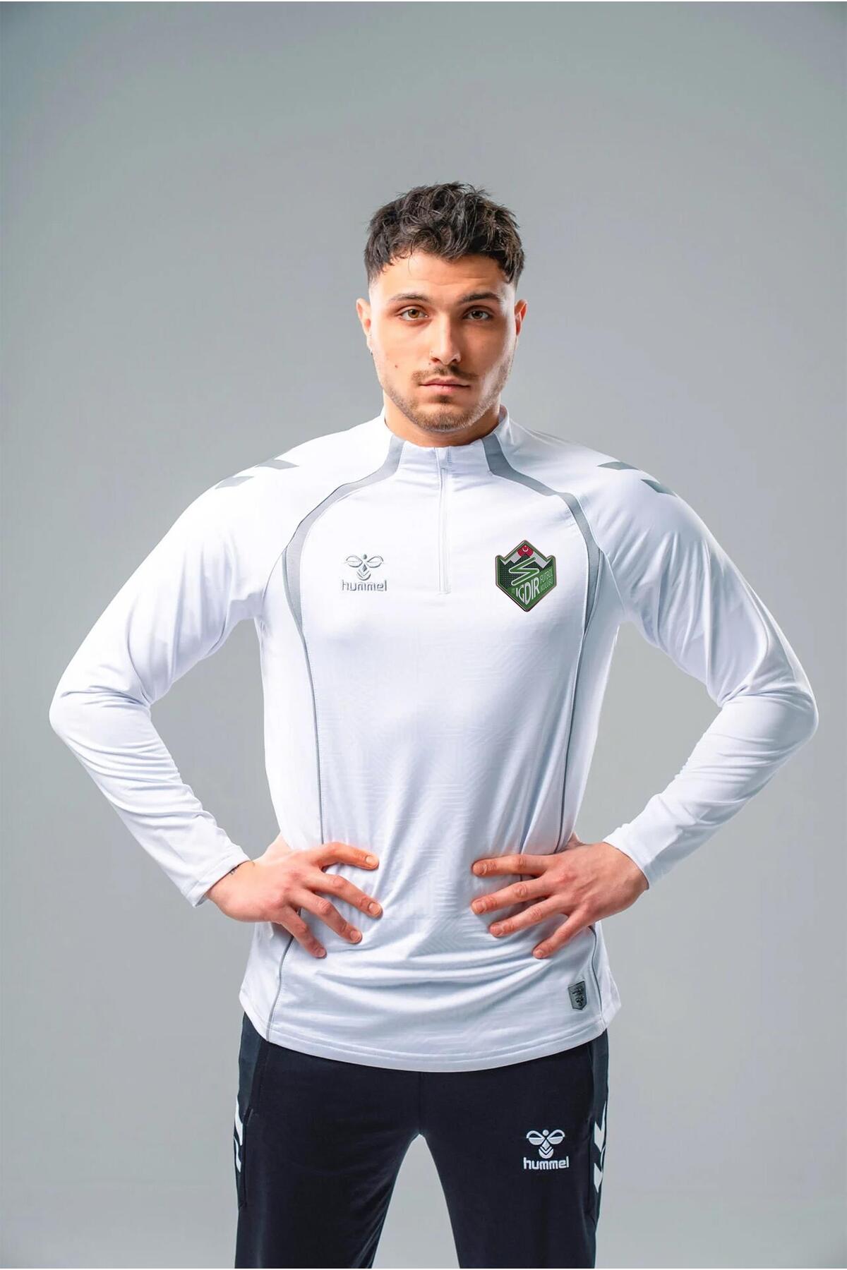 تاپ ورزشی تمرینی Iğdır FK Target سفید هامل ست لباس و شلوار ورزشی hummel