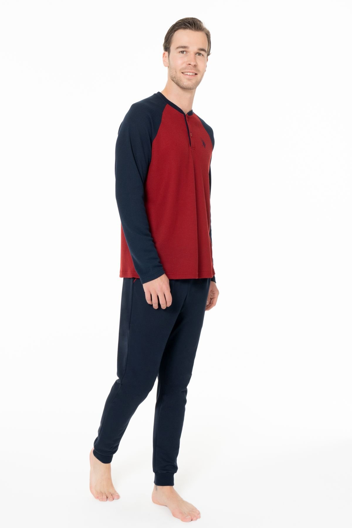 ست پیژامه مردانه زرشکی و سرمهای U.S. Polo Assn. مدل 50318618-VR011 — 3