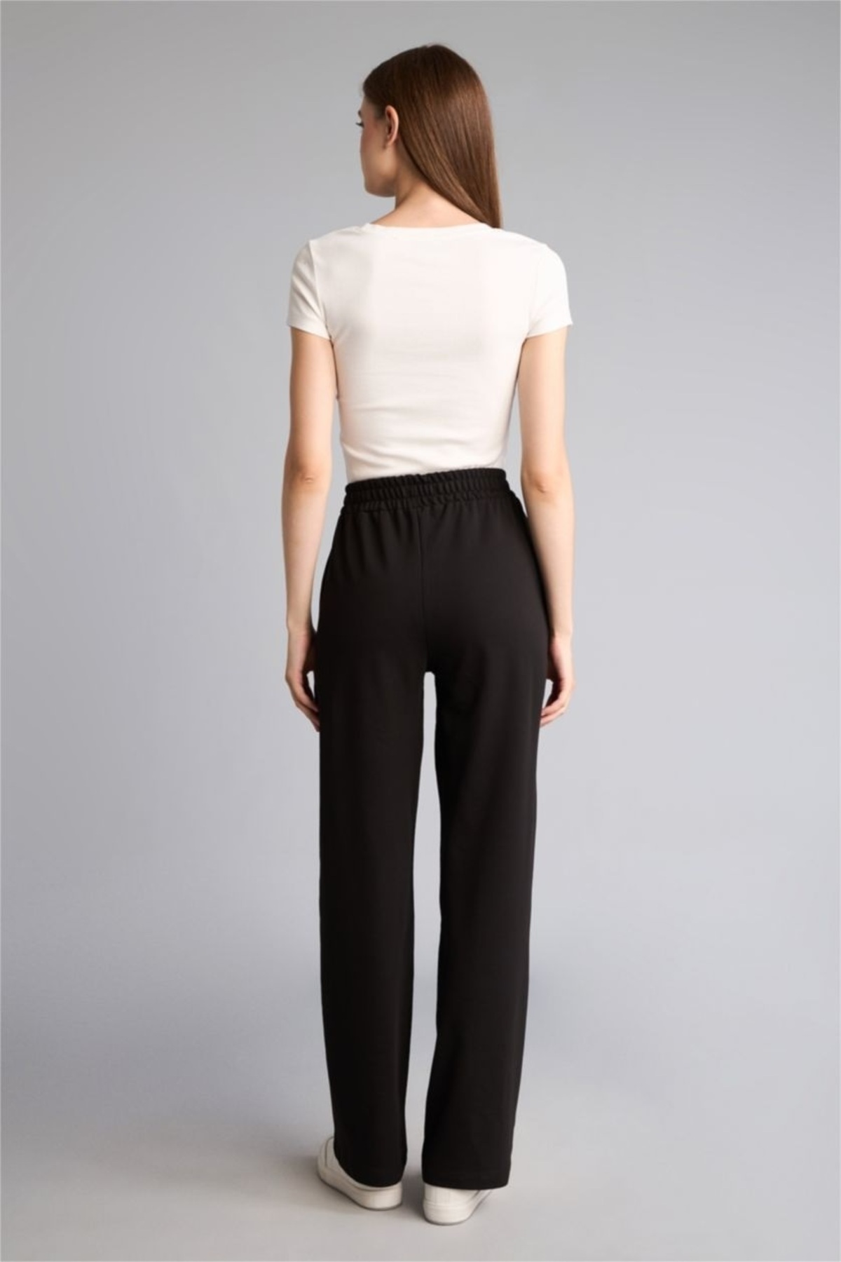 DeFacto Straight Fit Beli Lastikli Basic Düz Cepli Eşofman Altı - Siyah görsel 5