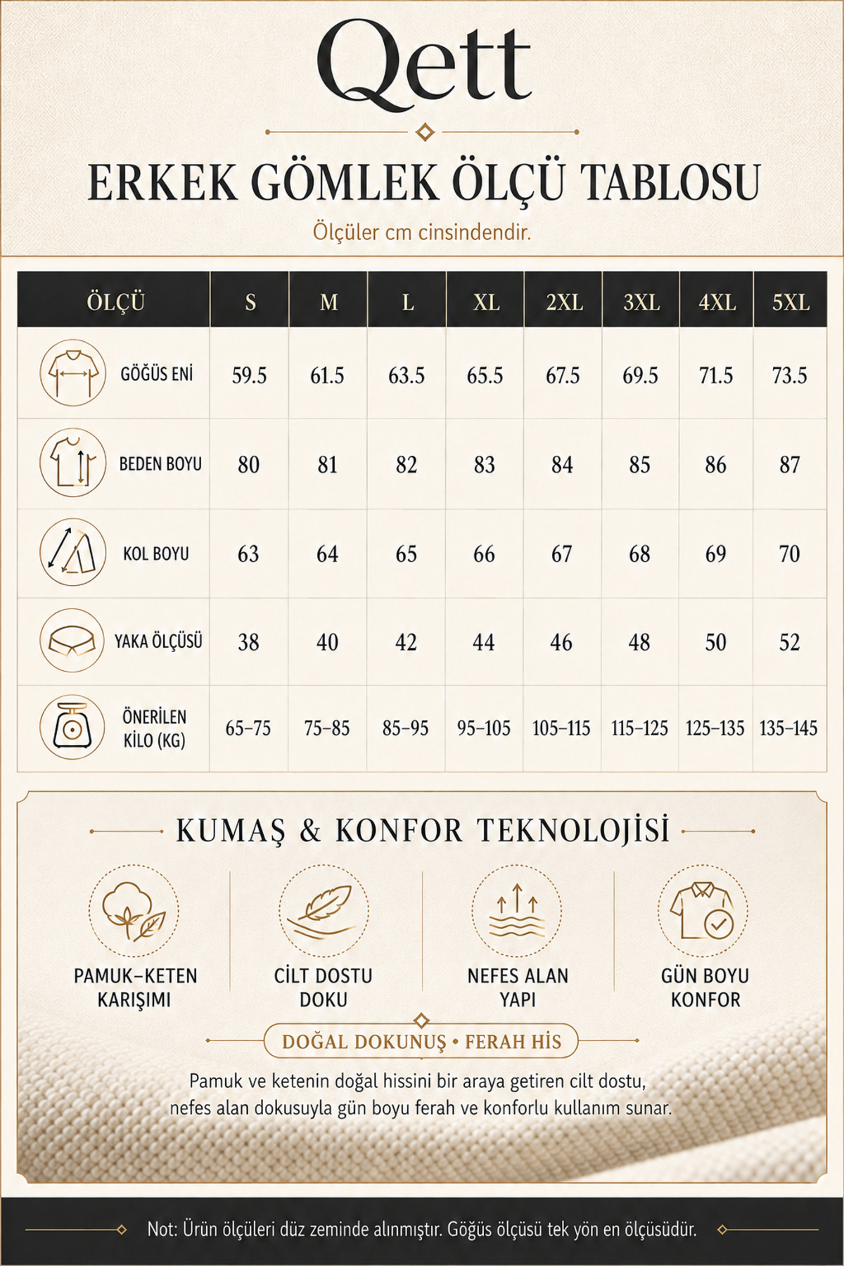 Qett Kısa Kol Regular Kesim Düğmeli Yaka Pamuk Nefes Alabilen Keten Görünümlü Gömlek Büyük Beden görsel 3