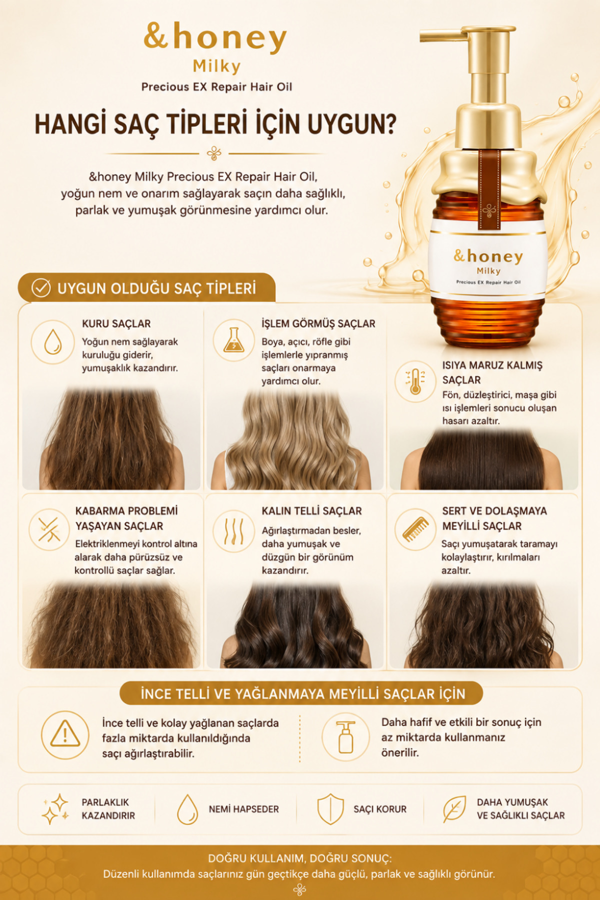 Milky Precious EX Repair Hair Oil 3.0 Saç Bakım Yağı 105 ml | Yoğun Nemlendirici ve Onarıcı — milkyoil — تصویر 3 از 5