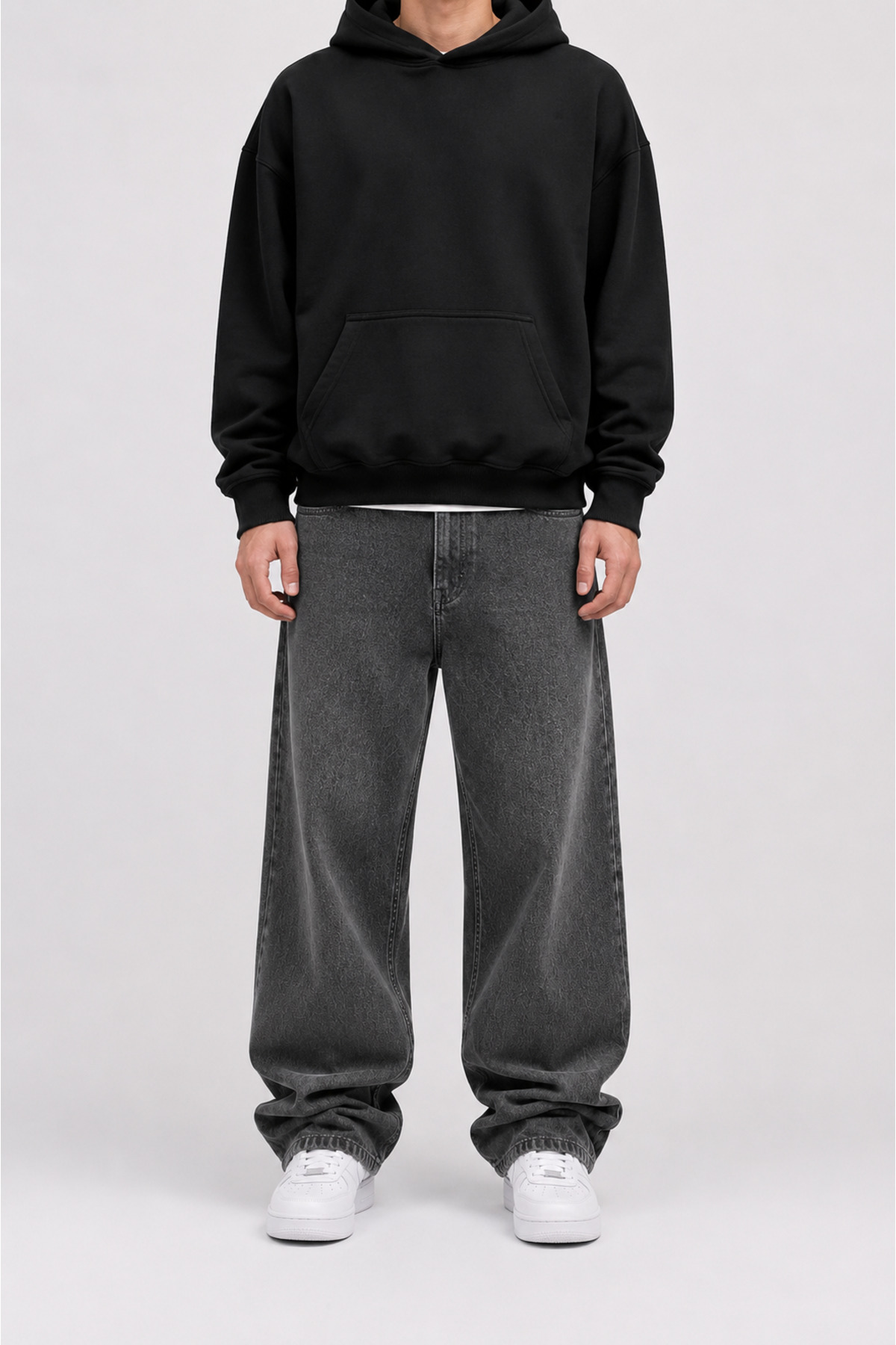 Lyvens Erkek Koyu Füme Baggy Jean Pantolon