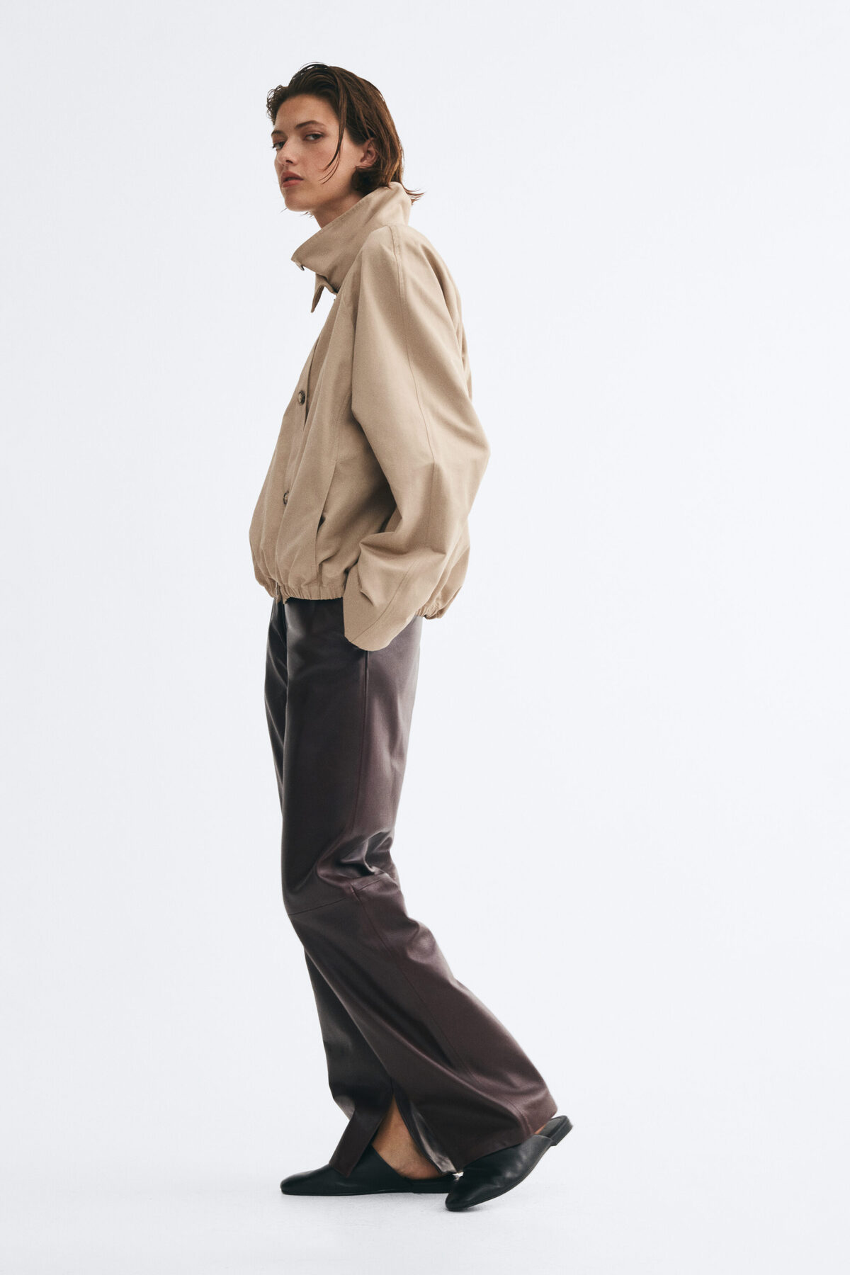 H&M Boru Yakalı Oversize Ceket görsel 5