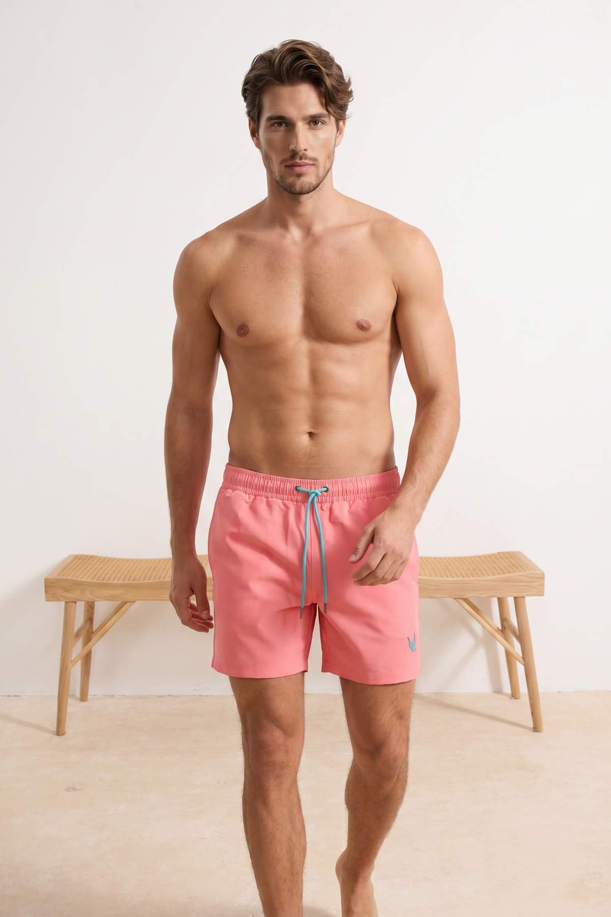 Trendyolmilla Man Pembe Bağcıklı Normal Boy Regular Fit Erkek Deniz Şortu TMNSS26DS00006
