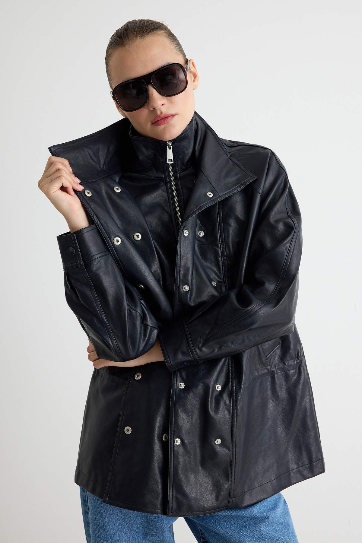 trendyolmilla-womens-dark-blue-plain-oversize